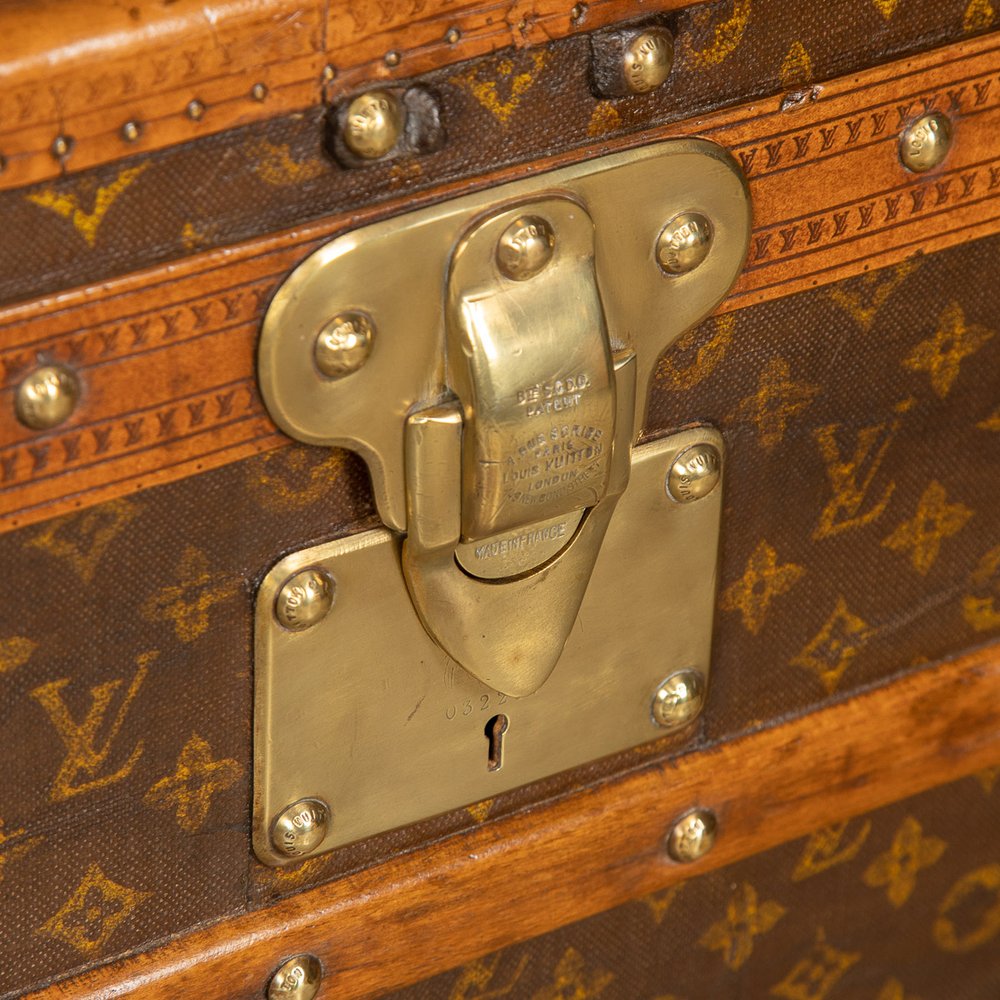 ANTIQUE 20thC LOUIS VUITTON CABIN TRUNK IN MONOGRAM CANVAS, FRANCE c.1930 —  Pushkin Antiques