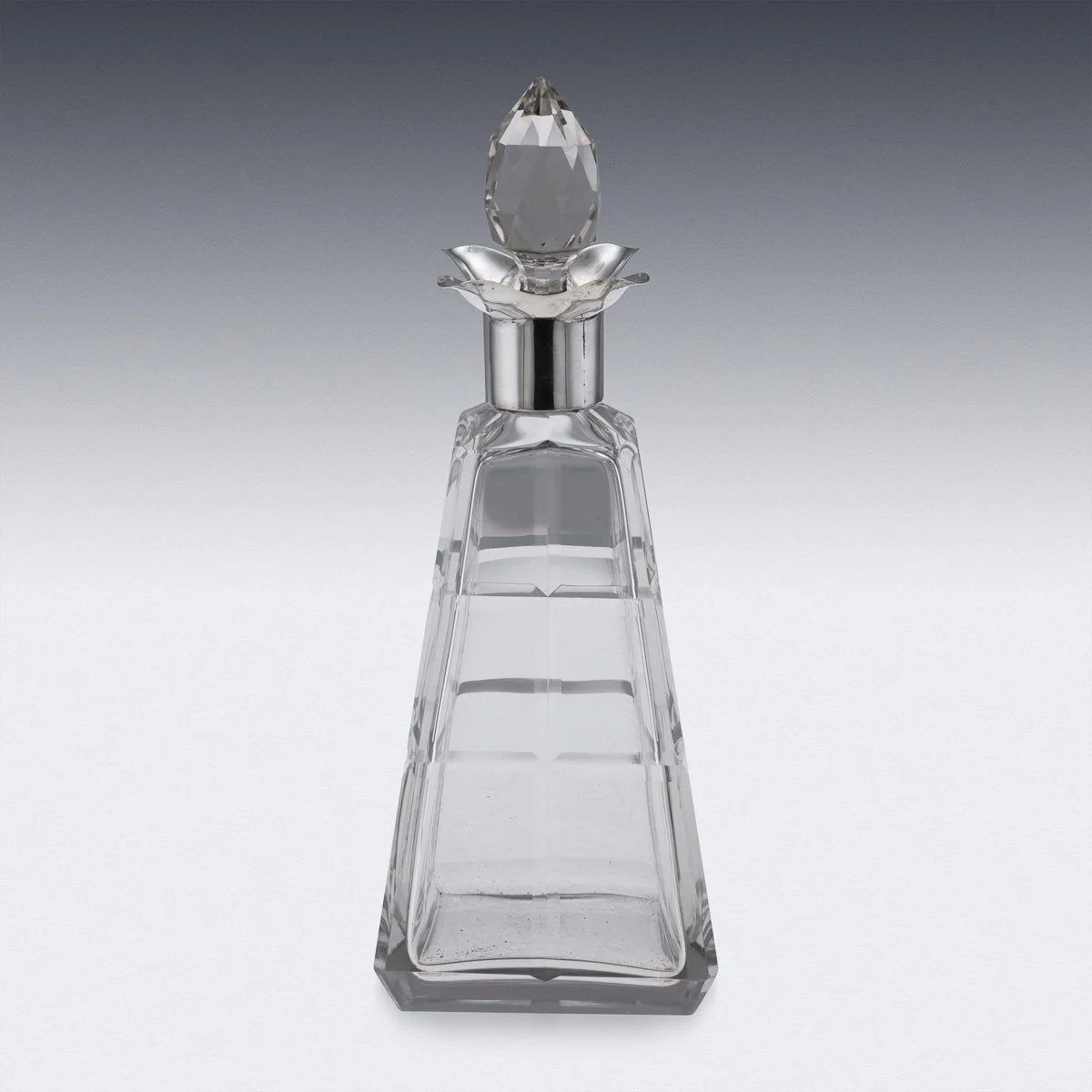 PUSHKINS.COM - D11719 - ANTIQUE 20thC ENGLISH SOLID SILVER & CUT GLASS DECANTER BY ASPREY, LONDON c.1911 - 19.jpg