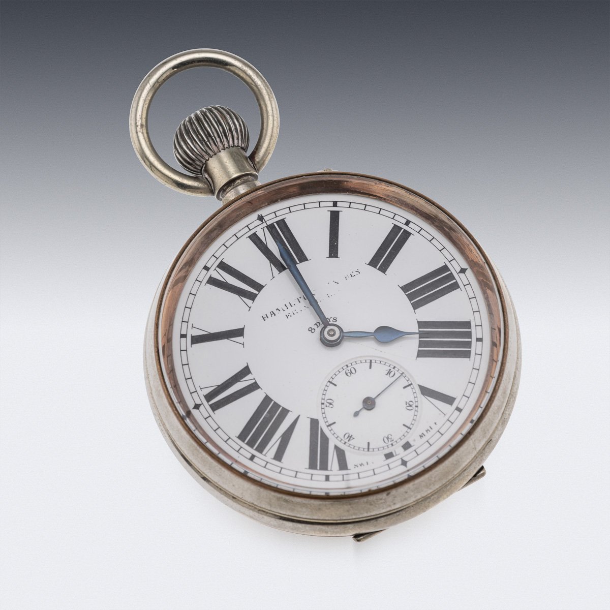 PUSHKINS.COM - D11667 - ANTIQUE 20thC SCOTTISH SOLID SILVER CLOCK & INKWELL BY HAMILTON & INCHES c.1903 - 24.jpg