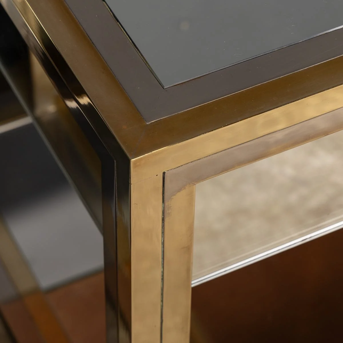 PUSHKINS.COM - Z12104 - 20thC PAIR OF BRASS, CHROME & GLASS SIDE TABLES BY BELGO CHROM, BELGIUM c.1970 - 23.jpg
