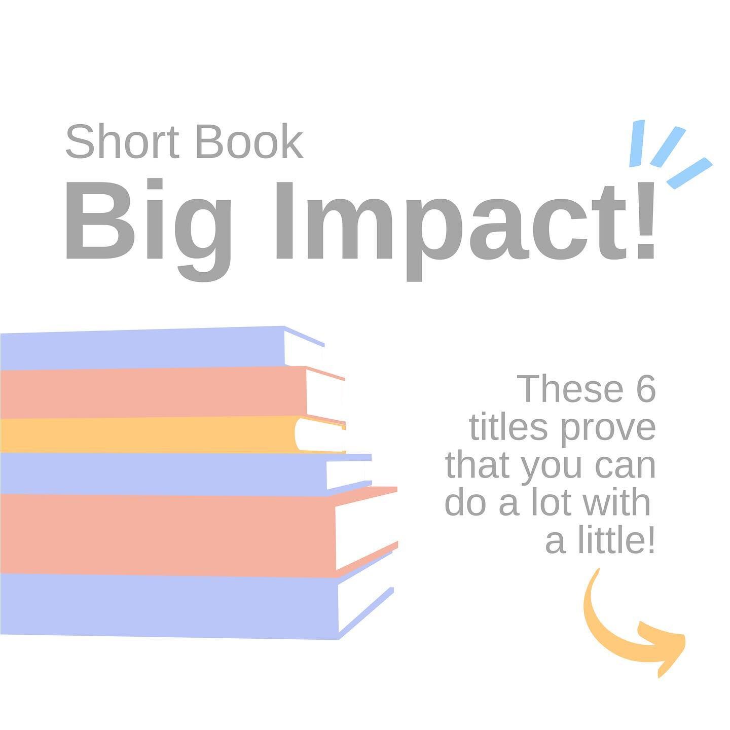 Anyone else get a little intimidated by a book&rsquo;s page count? 🙋&zwj;♂️🙋&zwj;♀️ Few page numbers doesn&rsquo;t necessarily mean smaller impact! These 6 books might be shorter in pages, but their impact will last well beyond their final sentence