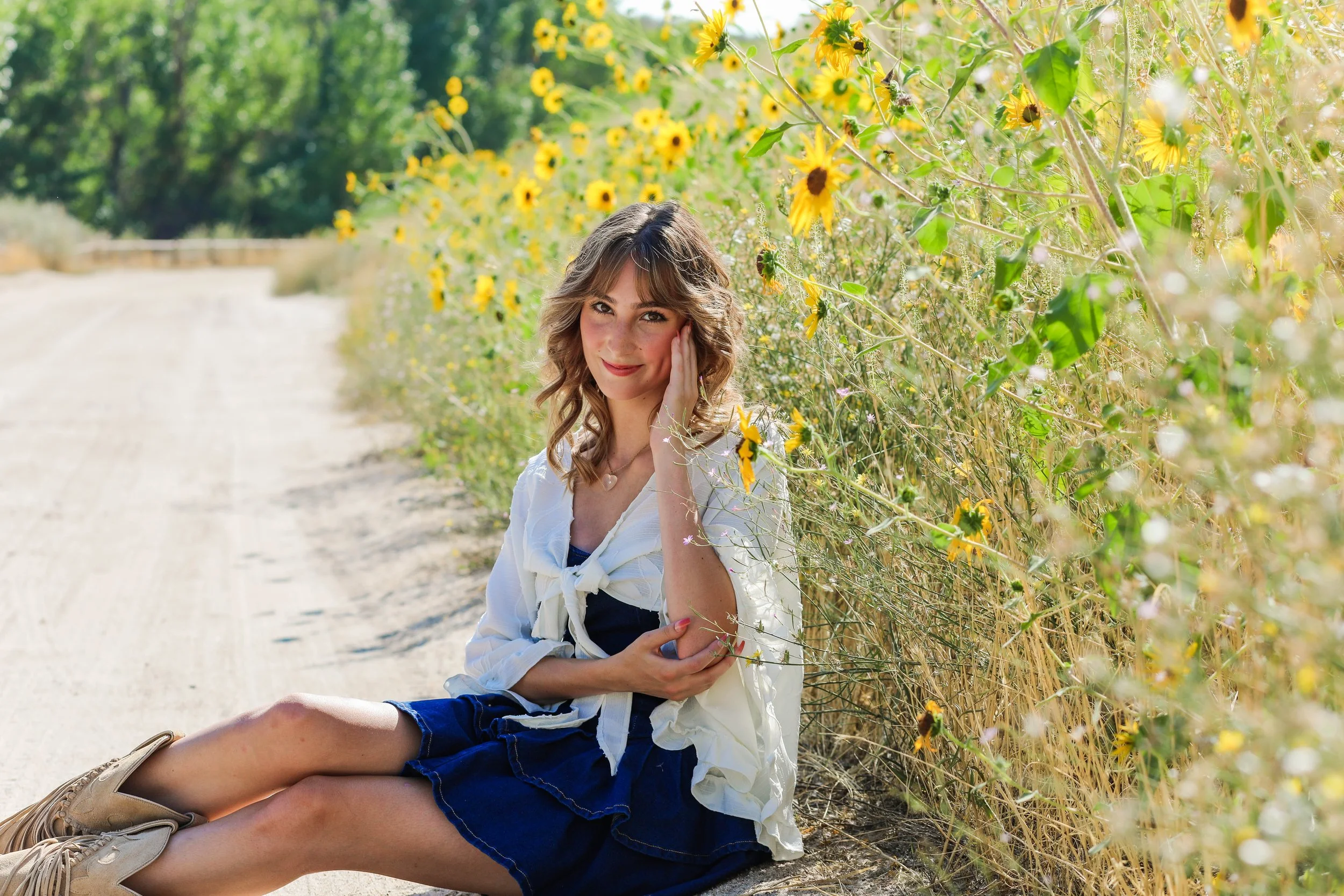 Angelina’s Senior Photos | Classic Car Meets Wildflowers