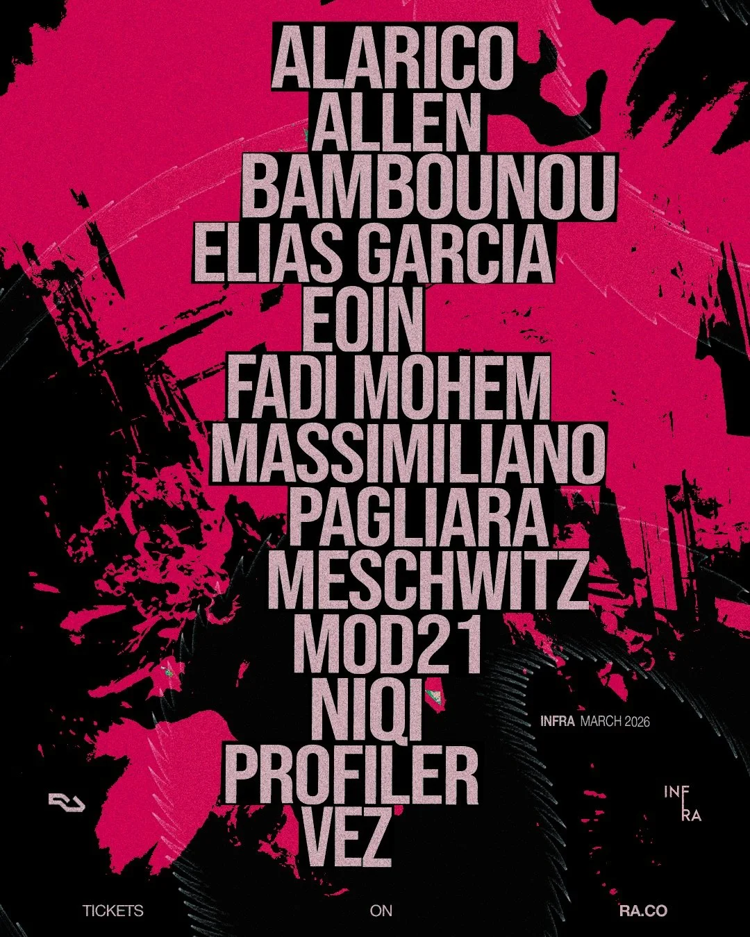 Infra March 2026 👁️&zwj;🗨️

MAR06 - @fadi.mohem @g_glebasta_a 
MAR14 - @bambounouu @eoineoineoi 
MAR19 - @alarico___ @niki.bakhtiyar 
MAR20 - @massimilianopagliara_ @vez___ 
MAR21 - @mod21212121 @meschwitz_ 
MAR28 - @_elias_garcia_ @allentechno @pr