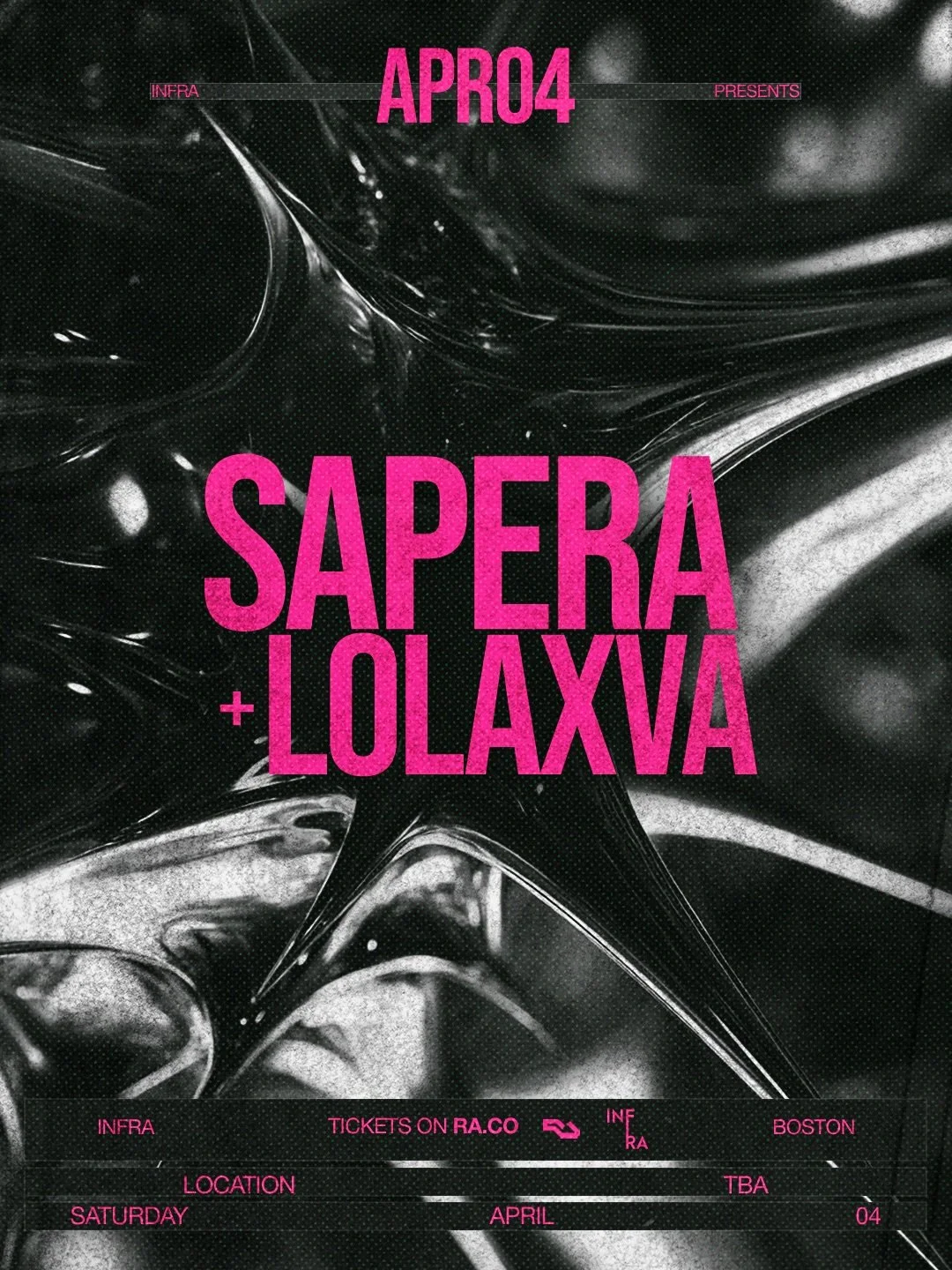 SATURDAY 🔊 Sapera &amp; LOLAXVA

04.04.2026 | 10:00PM - LATE | 21+ 

// @saperadj 
// @lolaxva 

Tomorrow night we welcome Sapera, the forward-thinking duo of Final Girl and Profiler, known for their fearless, genre-bending approach that pushes the 