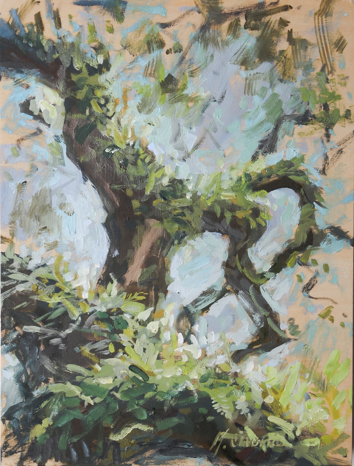 she changed study 1 |
acrylic and oil on cradled wood panel |
9"x12"