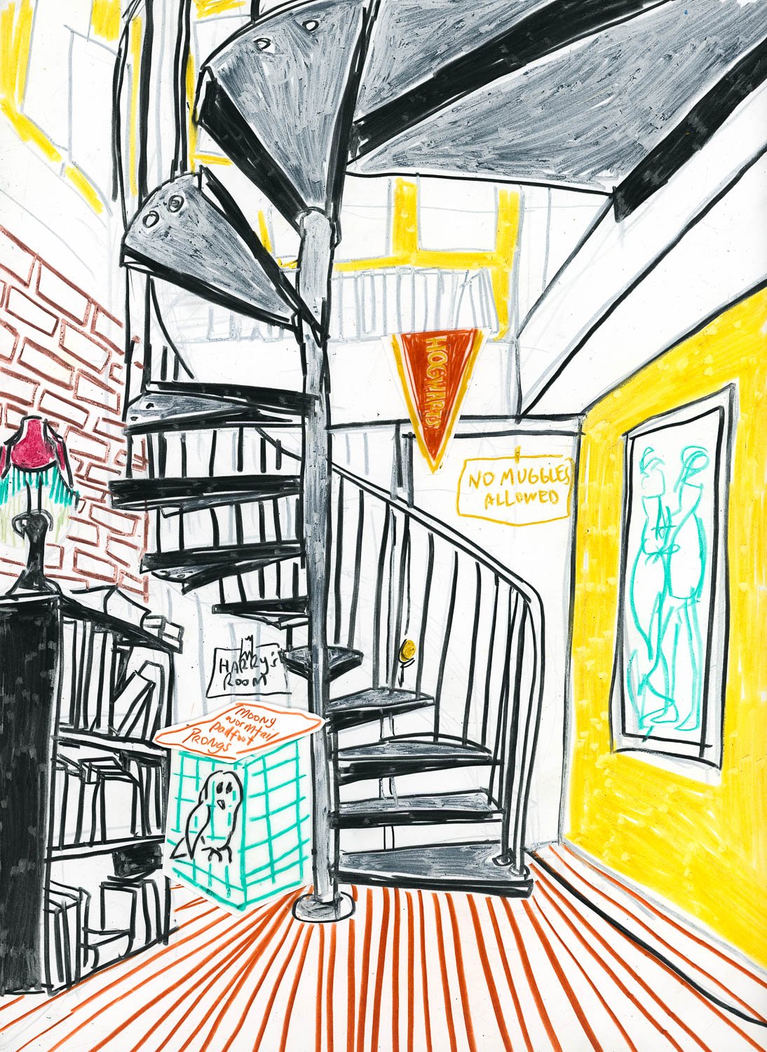 harry's room
colored pencil on yupo paper 
12"x9" | 2025