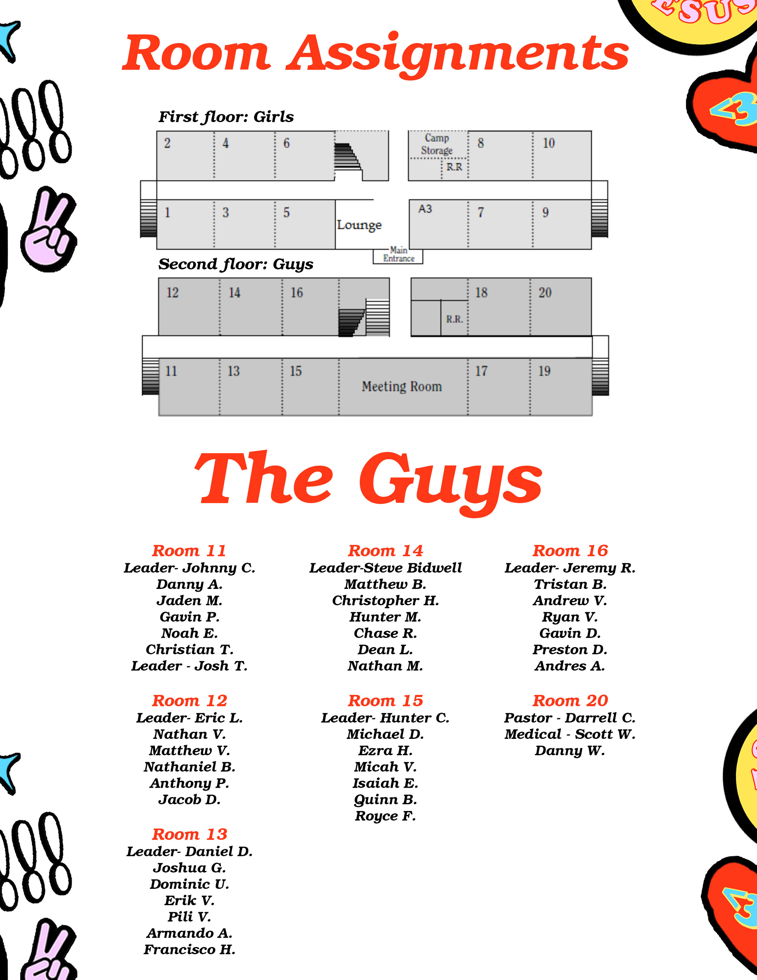 room assignments csc