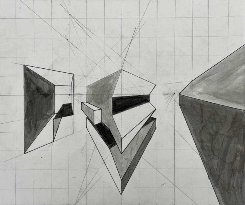 It's interesting to draw things distorted in perspective drawing