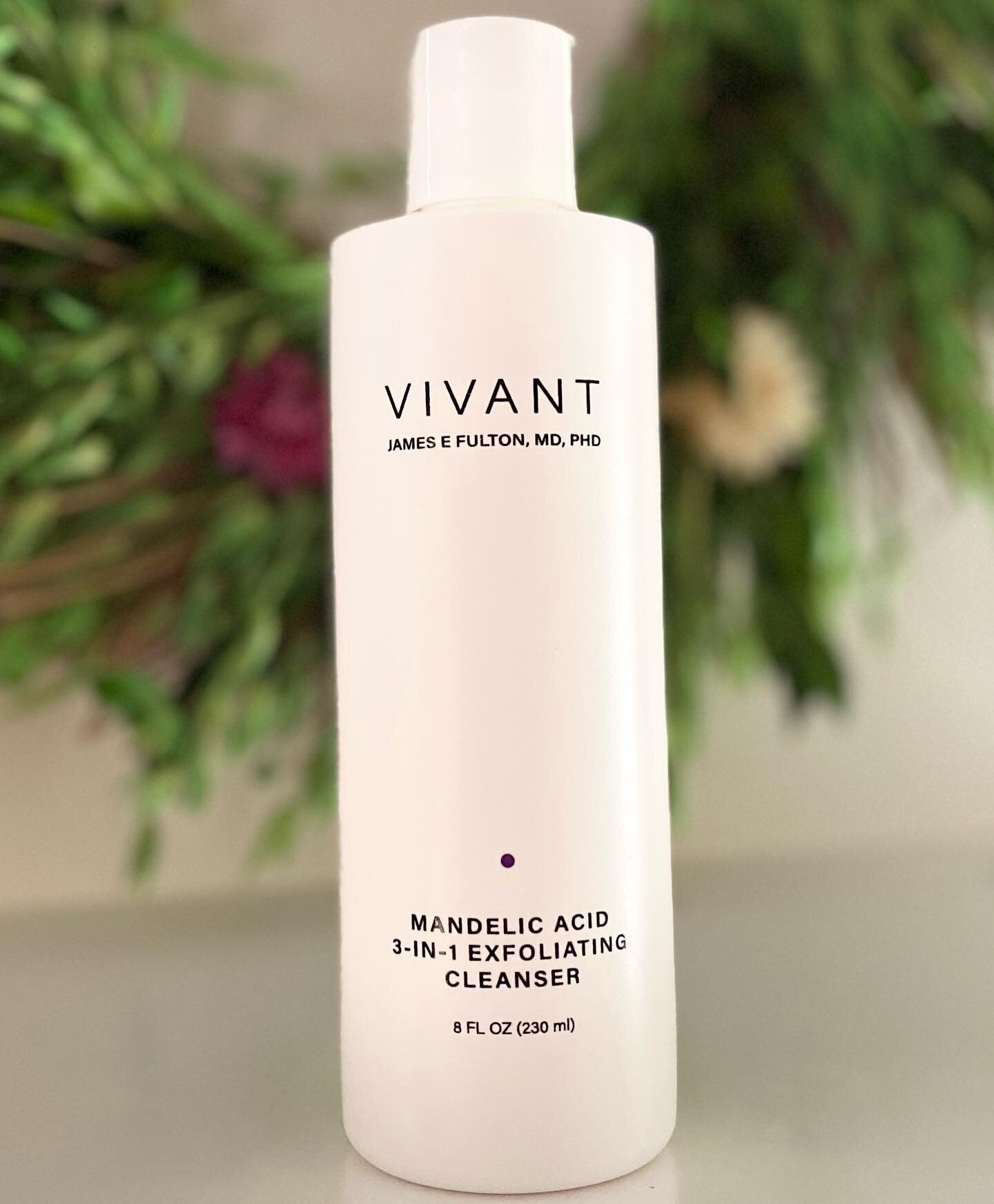Hands down, favourite cleanser of all time. 

Vivant&rsquo;s Mandelic Acid 3-in-1 Exfoliating Cleanser has just the perfect amount of scrub and the magic of mandelic acid, green tea extract, grape seed oil, kiwi fruit extract, Vitamin C and honey. 

