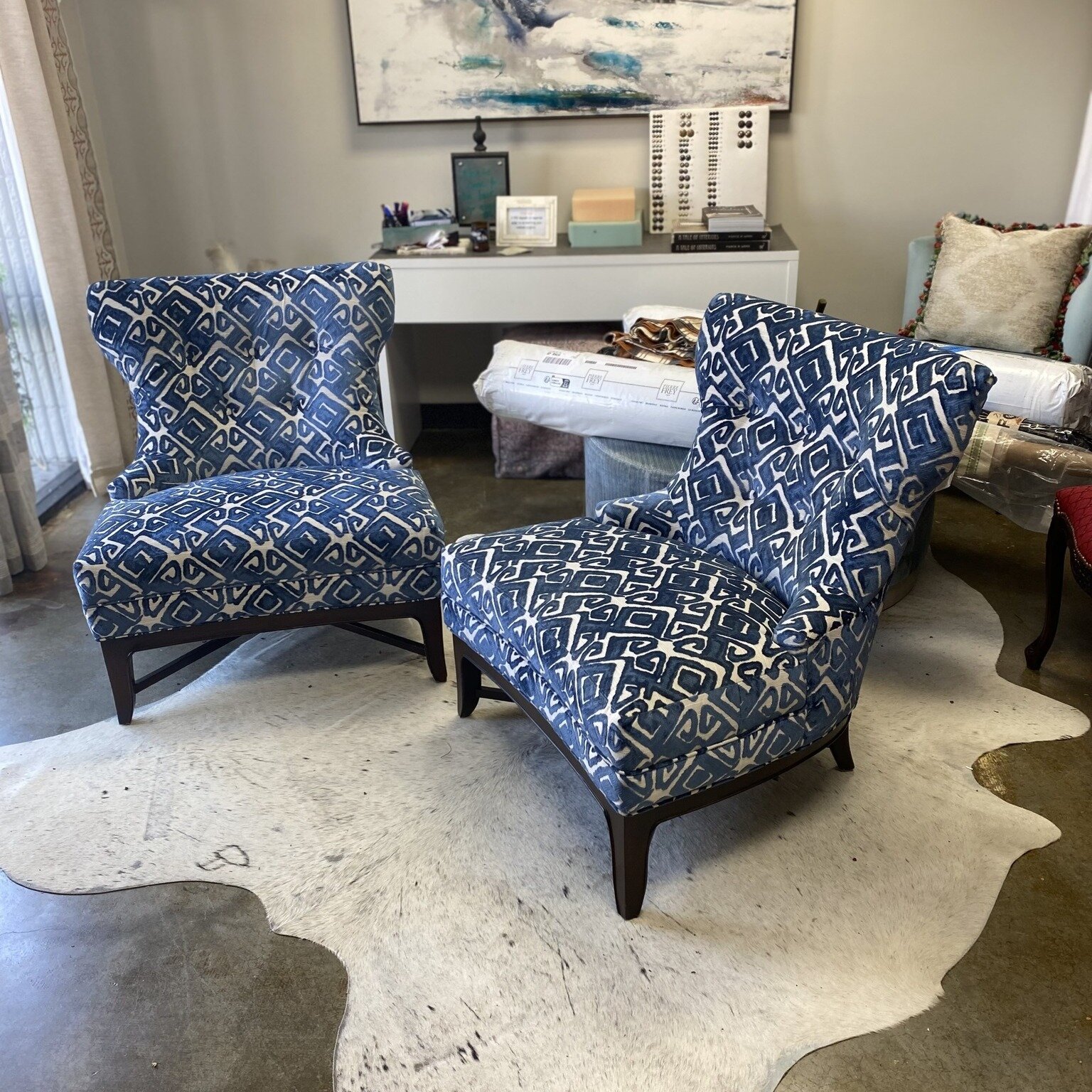 Beautiful in blue! We loved being a part of revitalizing these chairs to a new look that's ready to dazzle, entertain, and add some fun to their space.

What do you have around that is ready to be revitalized and dazzle with a new look?
 

 #design #
