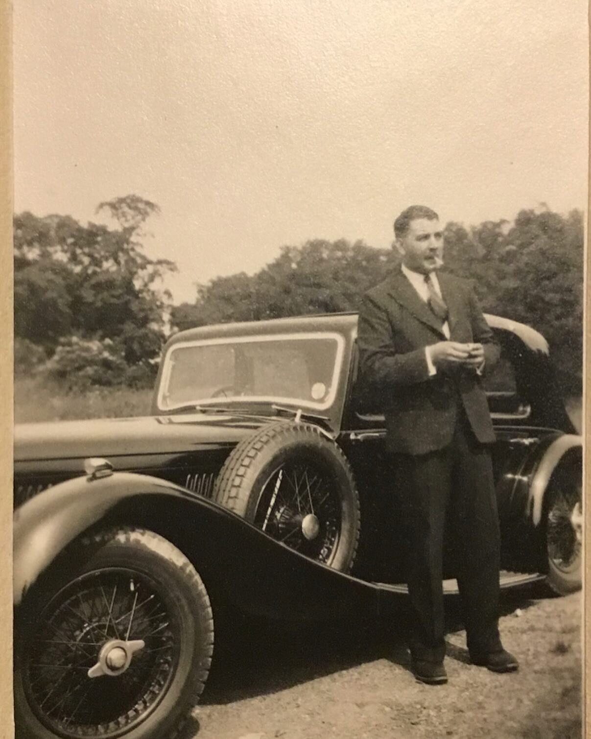 I have often sold cars on Instagram but this is the first time I have tried to buy one on it! 
The first photograph is my Grandfather, taken in 1936, with his then new Alvis Speed 20 Charlesworth SD Sports Saloon. The second is the factory archive wi