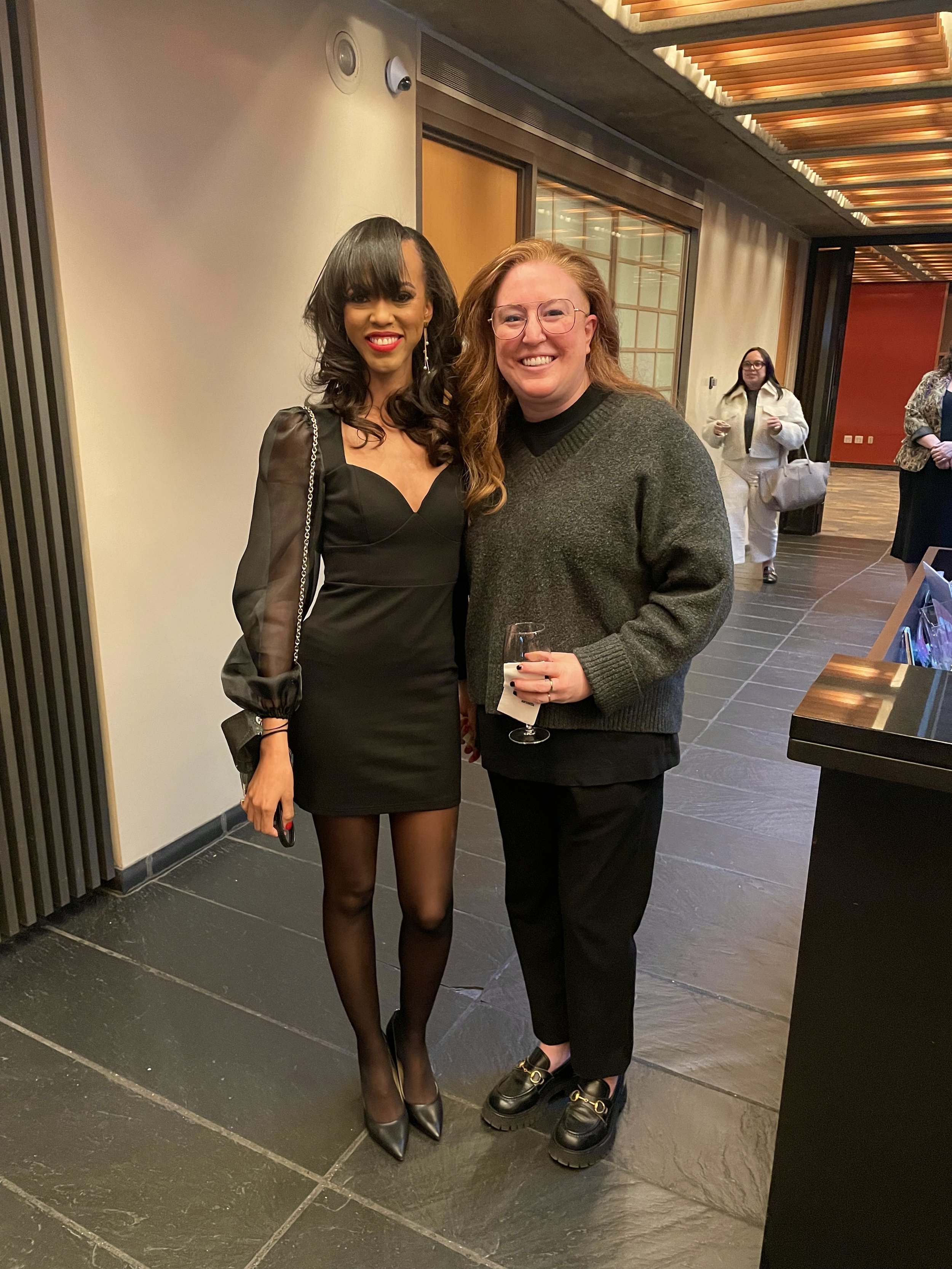 Sarah-Anne Gresham, Co-founder of Intersect Antigua-Barbuda, with Kristin Gardner, Vice President of Strategic Engagement at the Astraea Lesbian Foundation for Justice, at a Commission on the Status of Women (CSW)  event hosted by Gender Funders Co_l