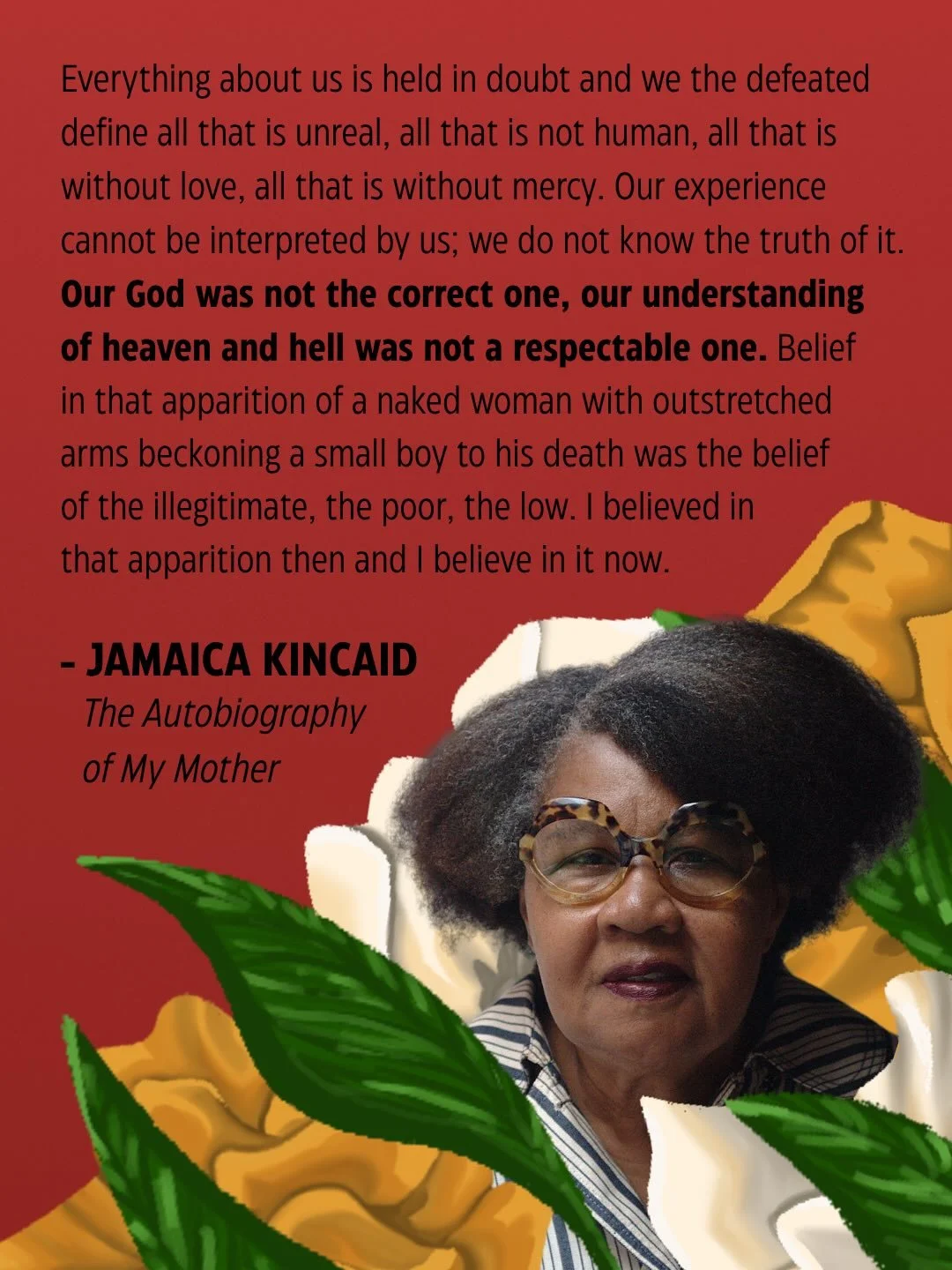 📖 Jamaica Kincaid&rsquo;s anticolonial sensibility is searing in The Autobiography of My Mother. Here is an excerpt in which she simultaneously describes and critiques the dehumanizing imperatives of coloniality from the perspective of the novel&rsq