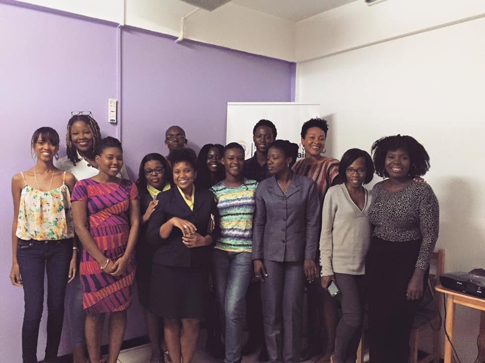 Co-founders Sarah-Anne Gresham and Nneka Nicholas at an event hosted by the Directorate of Gender Affairs about the AWID forum. 