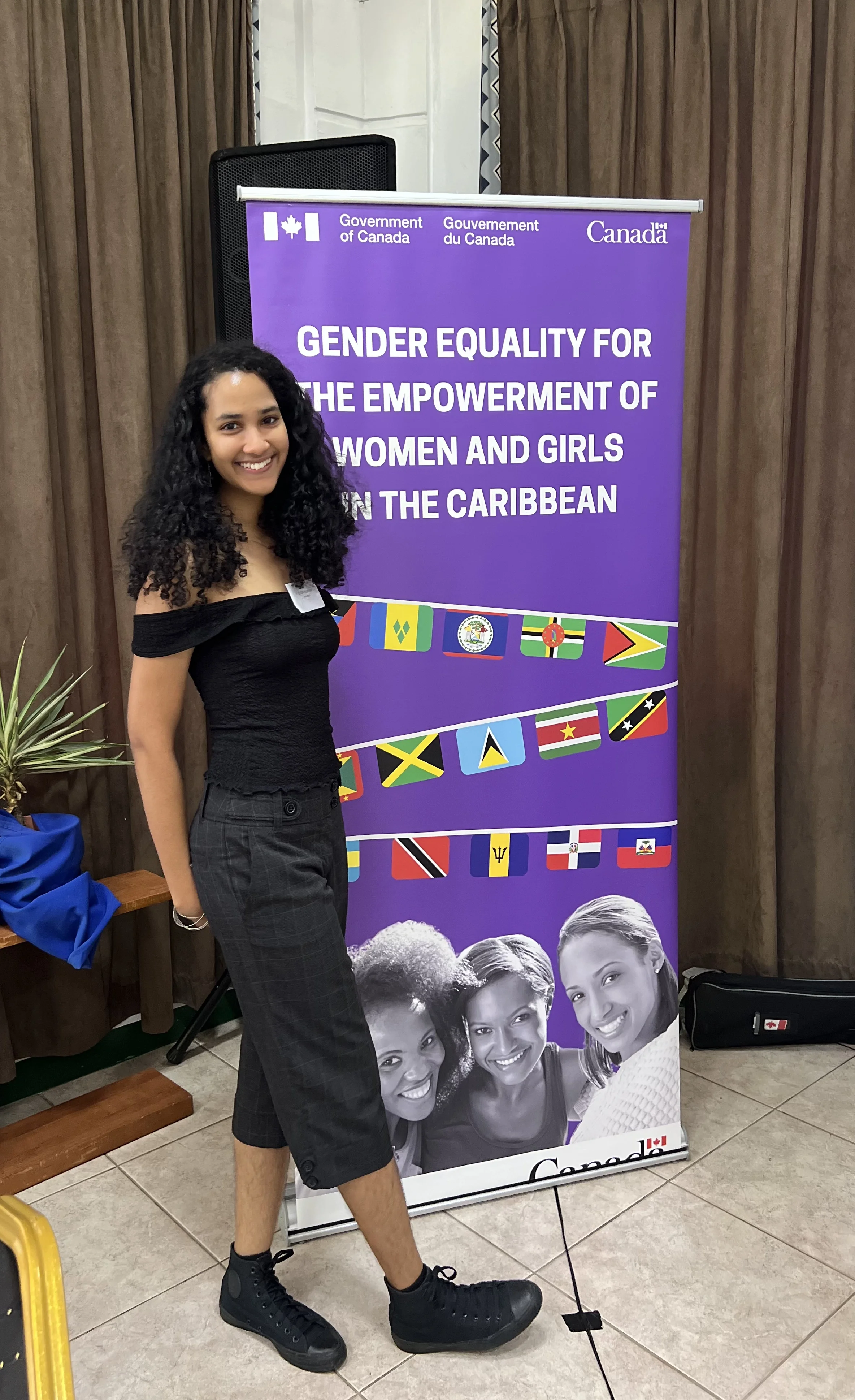 Intersect's resident artist, Lucia Murray (LEM), at WVL-Caribbean’s End-of-Project Convening in Suriname, 2025.