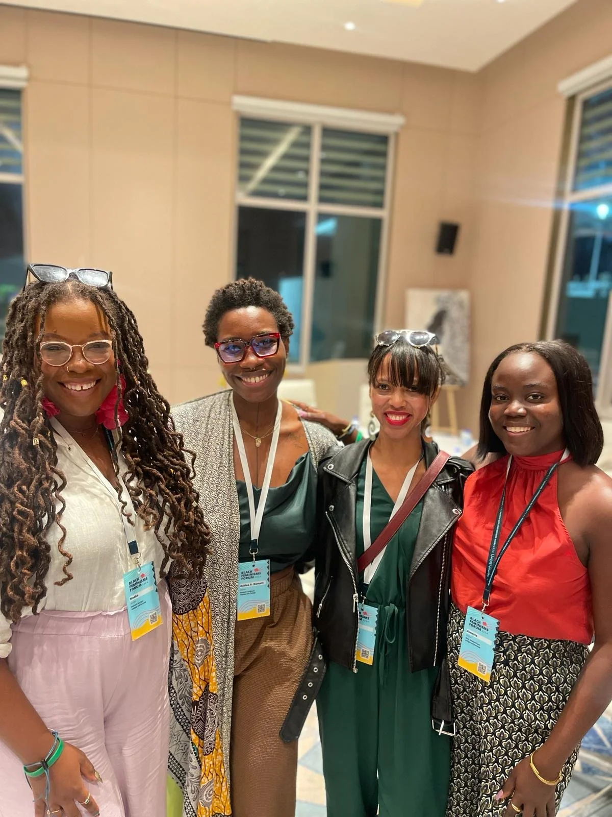 Intersect Co-founder, Nneka Nicholas, Ashlee Burnett, Intersect Co-founder, Sarah-Anne Gresham, and Annetta Jackson at the 2024 Black Feminisms Forum in Barbados.