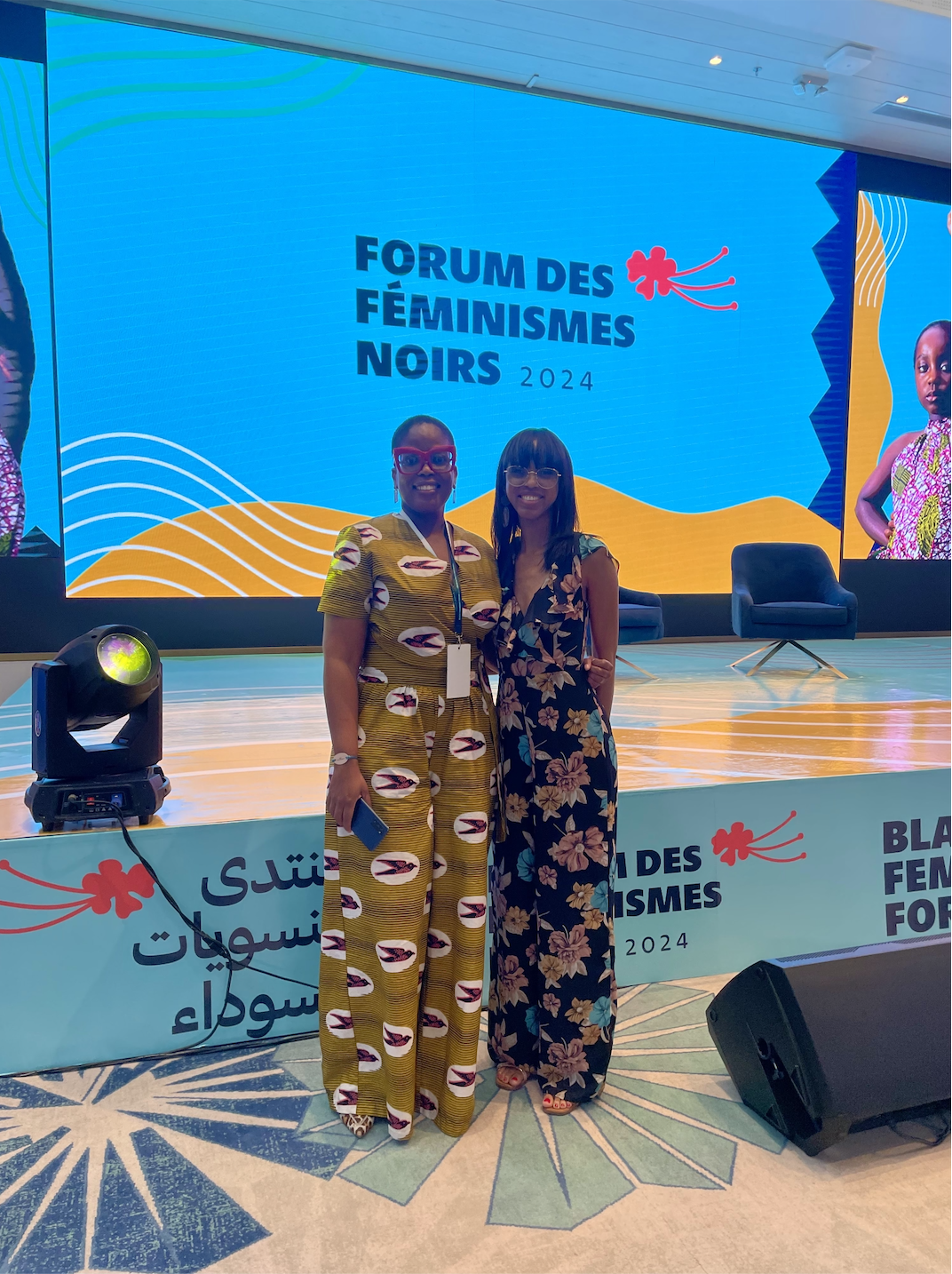 Sarah-Anne Gresham and Dr. Tonya Haynes at the 2024 Black Feminisms Forum in Barbados.
