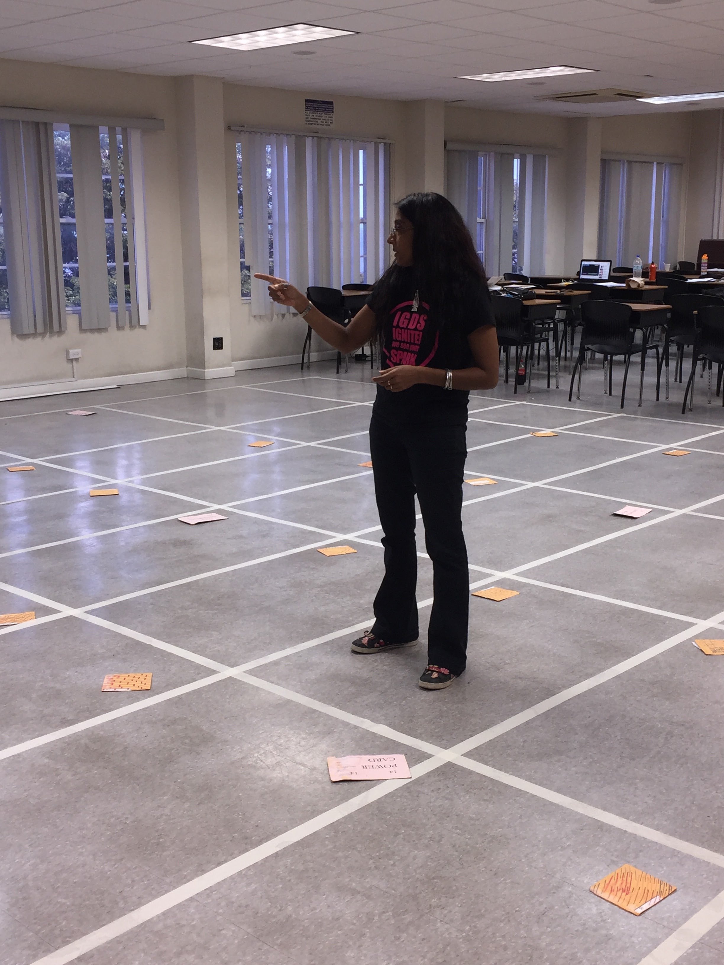 Dr. Gabrielle Hosein, senior lecturer at the Institute for Gender and Development Studies (IGDS) at UWI. St. Augustine Campus, explaining a feminist movement building game she created for the 2017 Caribbean Institute for Gender and Development (CIGAD