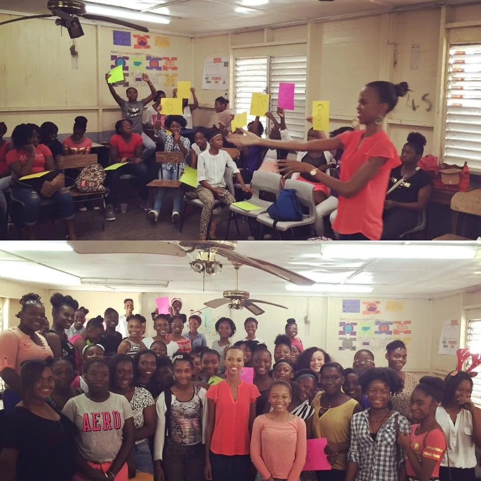 Sarah-Anne Gresham, co-founder of Intersect Antigua-Barbuda and Old Girl, made a prezi presentation and facilitated an interactive and age-appropriate discussion about sexuality and GBV at the Antigua Girls High School for their annual "Girls' Day" e