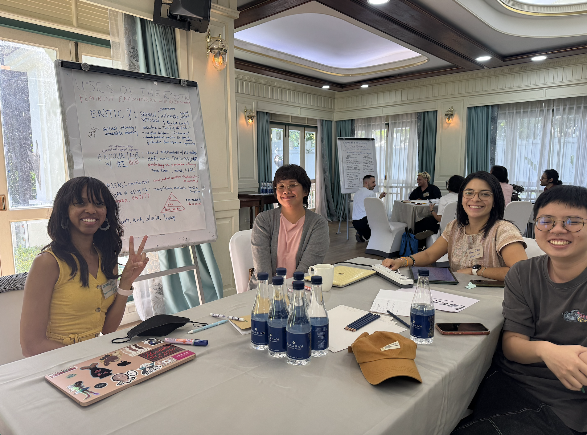 Group photo with Intersect's co-founder, Sarah-Anne Gresham, and participants at Numun Trueque in Bangkok, Thailand, 2024.