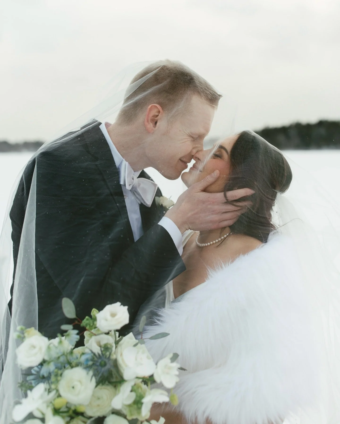 A peek into Maddy and James&rsquo;s New England winter wonderland this past weekend! A cozy, warm church ceremony followed by a killer dance party. And @saphireeventgroup made sure the pathways and dock were cleared for the snowy portraits with the b