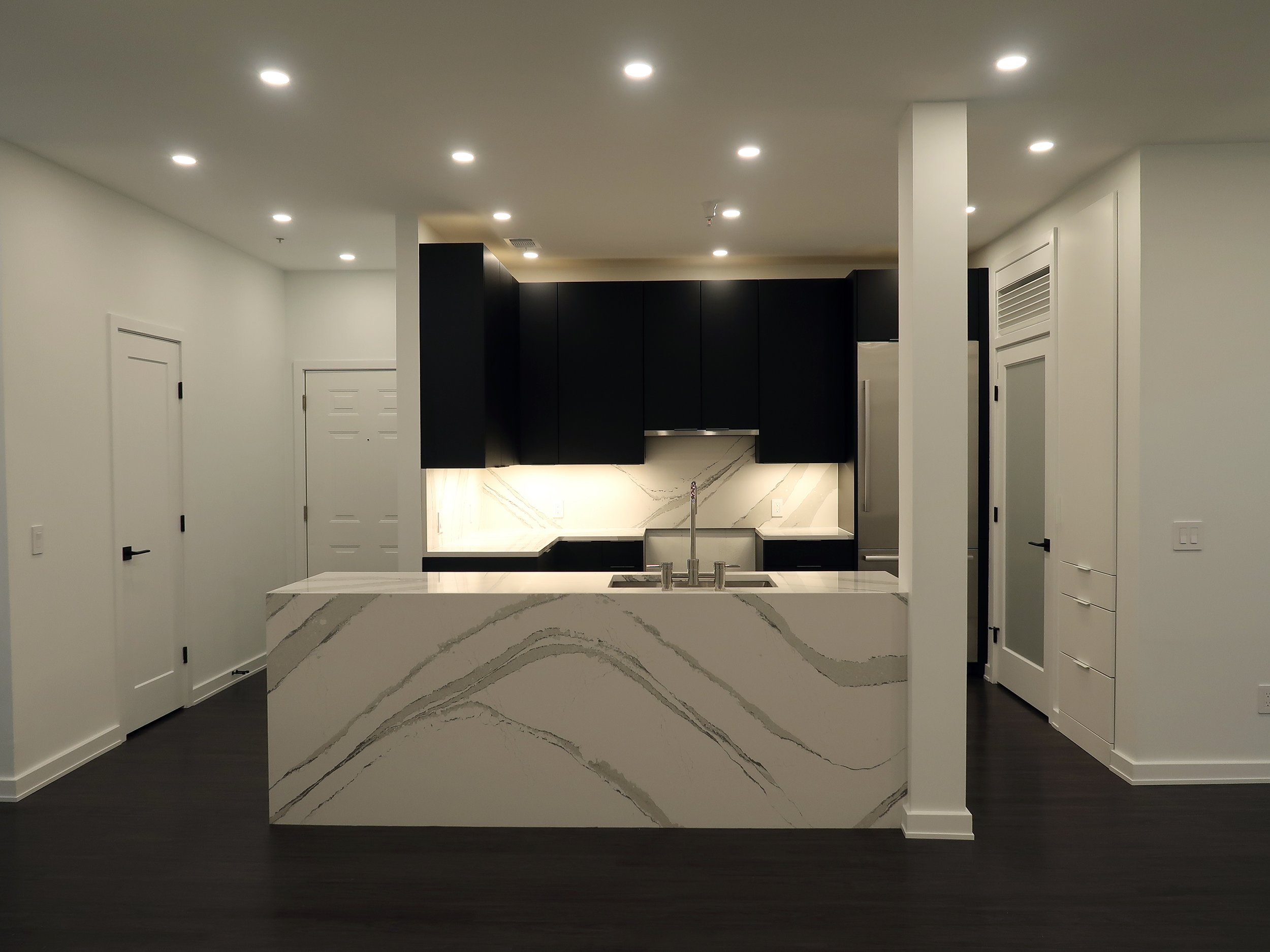modern black and white kitchen