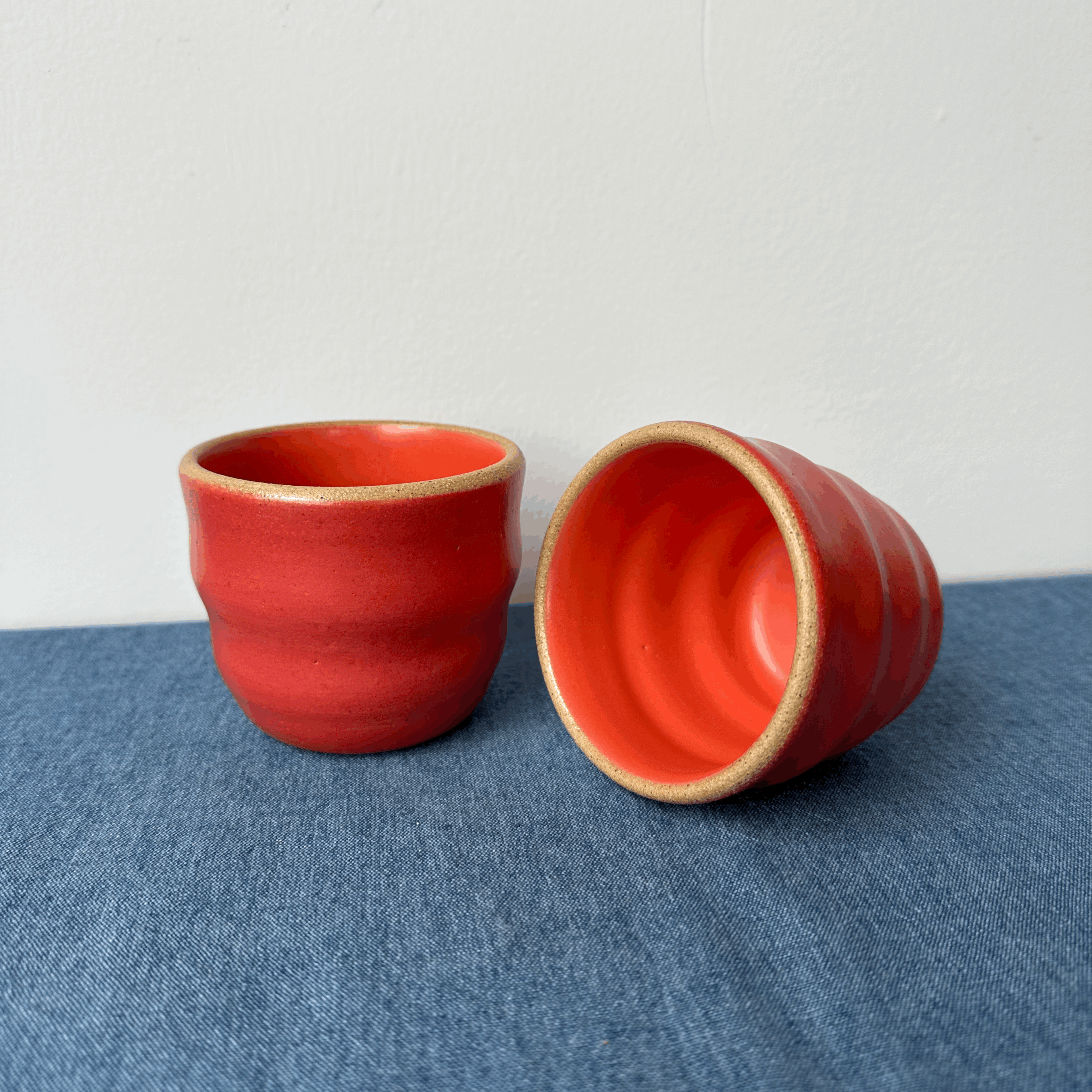 Wavy Cup/Short - Coral/Cherry