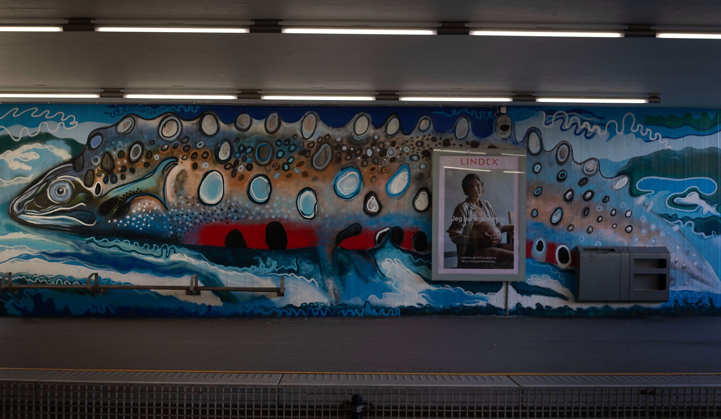 Graffitikunst på t-banestasjon i Oslo.jpg