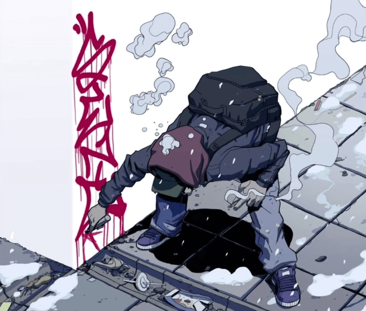 Mikael Noguchi illustrasjon for tegnserieromanen Drabant