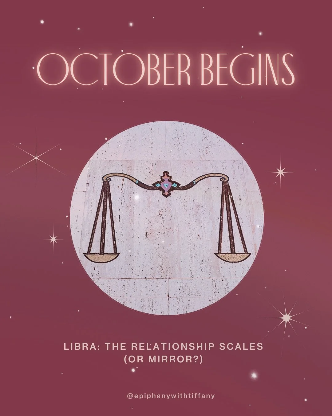 Balancing Act ⚖️

October begins with lingering eclipse residue, Venus on the South Node, and some Mercury mental tension/sensitivities.

Libra szn reminds us that relationships mirror it all.🪞

Full Moon ahead&hellip; what will you release? 

♎️ 🌞