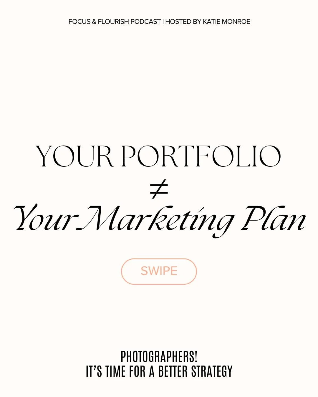 Photographers: Your portfolio is not your marketing plan. 💡

If you&rsquo;re relying solely on Instagram to get found by your dream clients&hellip; it&rsquo;s time for a better strategy.

🎙️ Episode 11 of Focus and Flourish is LIVE, and we&rsquo;re