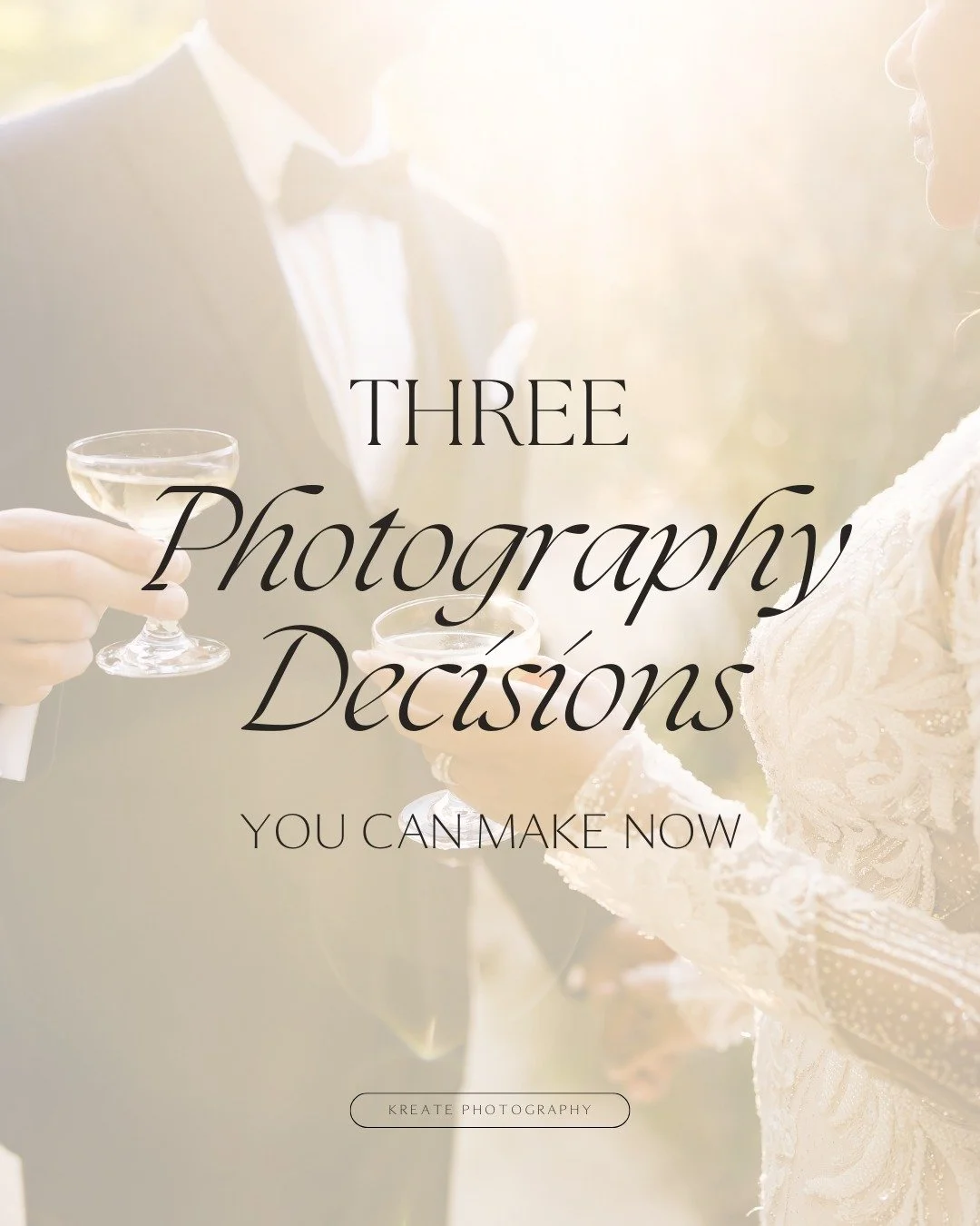 These three decisions shape your photography experience and your entire wedding day flow. The earlier you choose them, the more grounded you will feel heading into the new year.

 If you want a photographer who helps you make decisions with confidenc