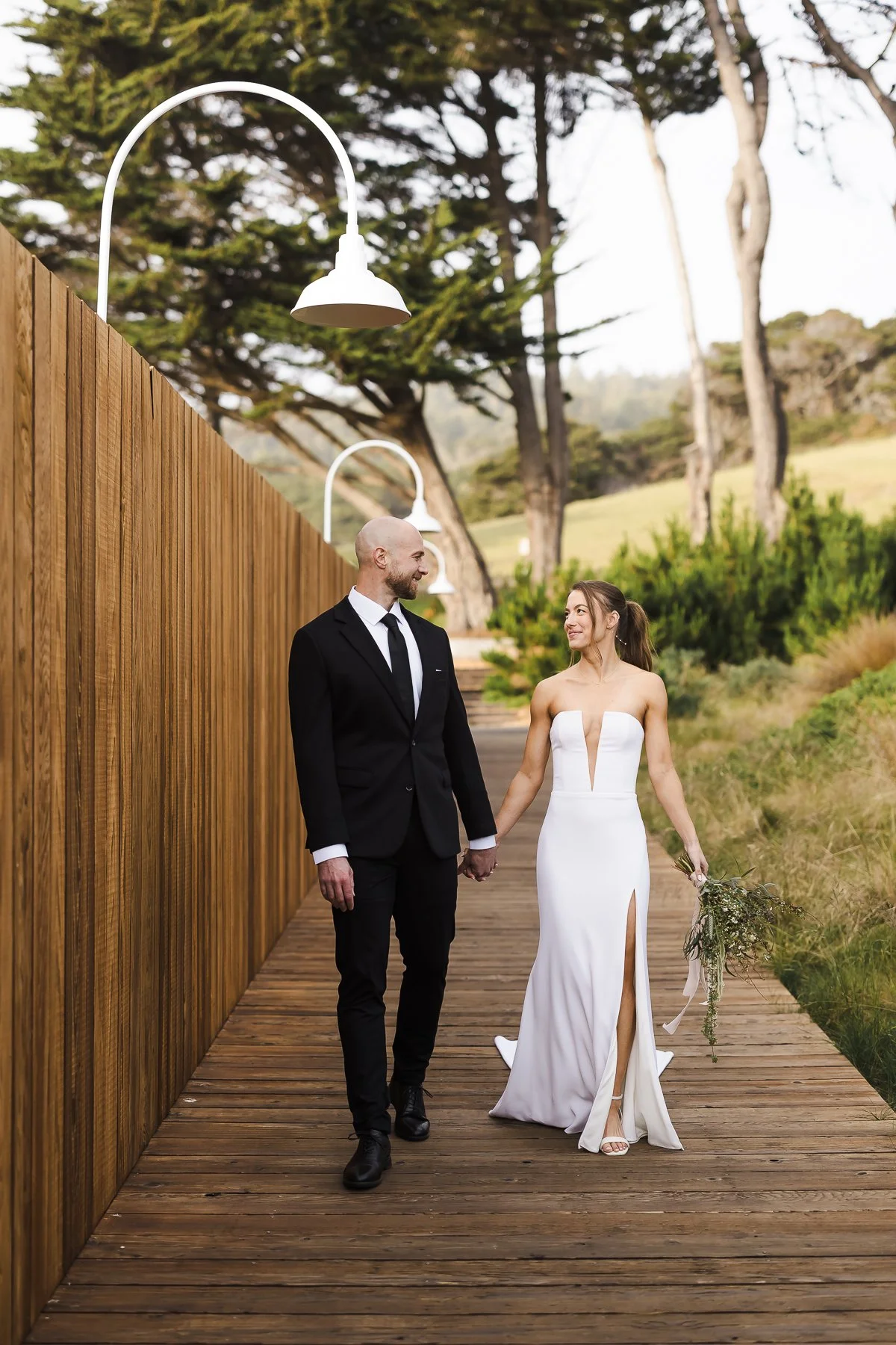 Bride and groom portraits at Sea Ranch Lodge