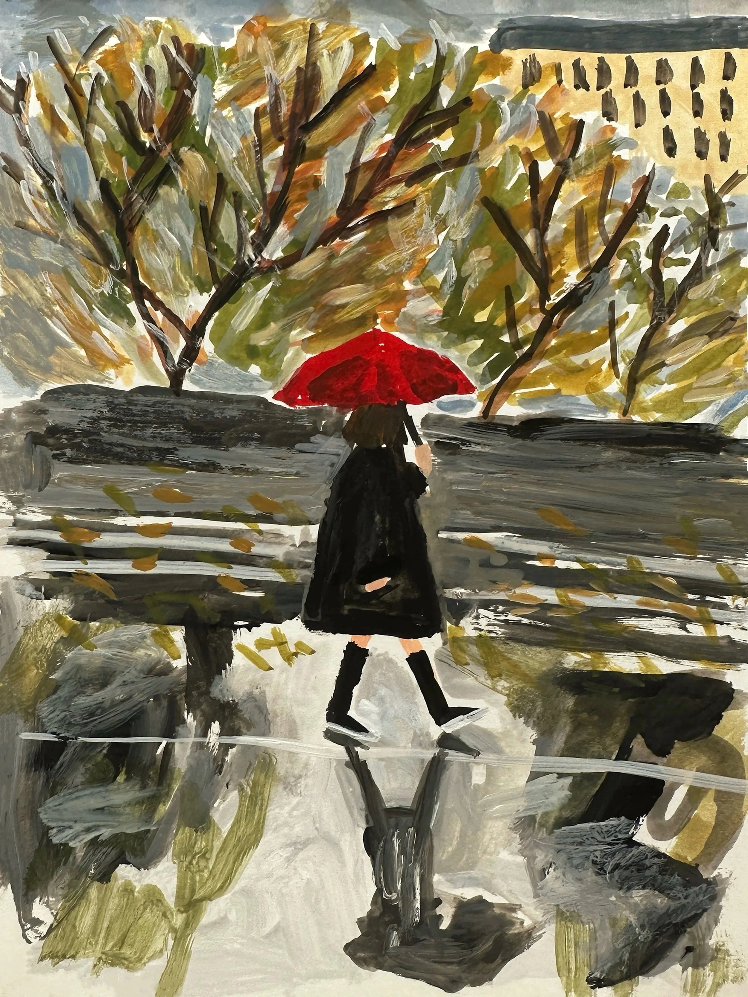 Red Umbrella, Quai des Celestins, Paris