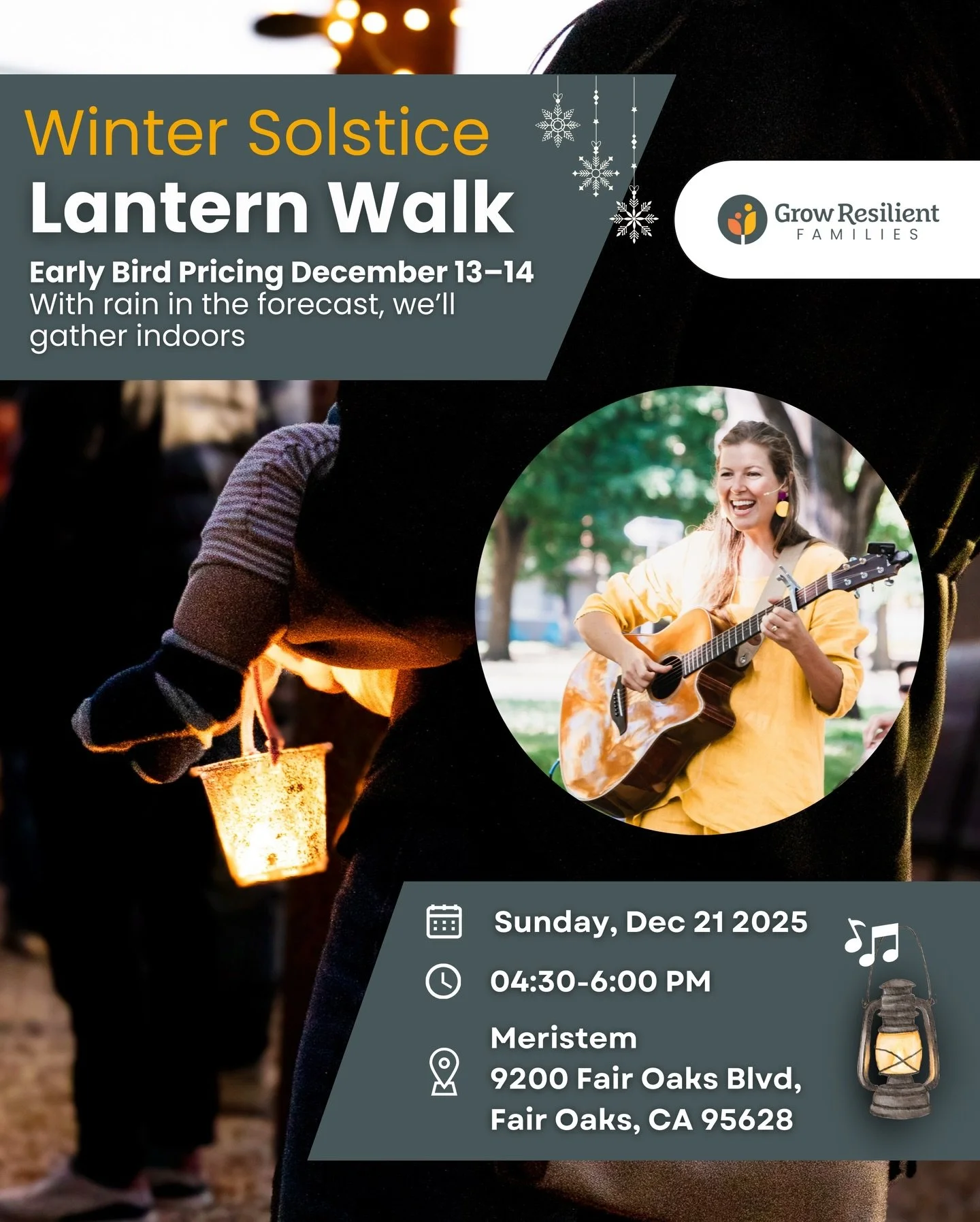 Our first-ever Winter Solstice Lantern Walk is here. 🕯️🎶

We are so excited to invite you into this special gathering, a non-denominational celebration of the seasons, community, and hope.

Live music will be shared by our wonderful team, Jillian V