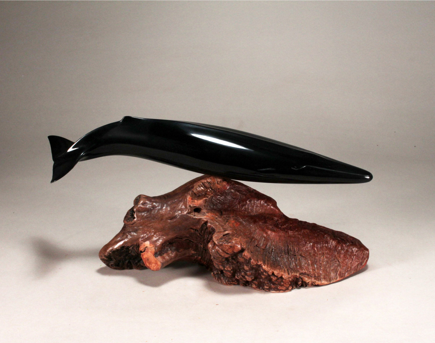 BOWHEAD WHALE Sculpture New direct from JOHN PERRY 5in Ebonite Figurine Decor 