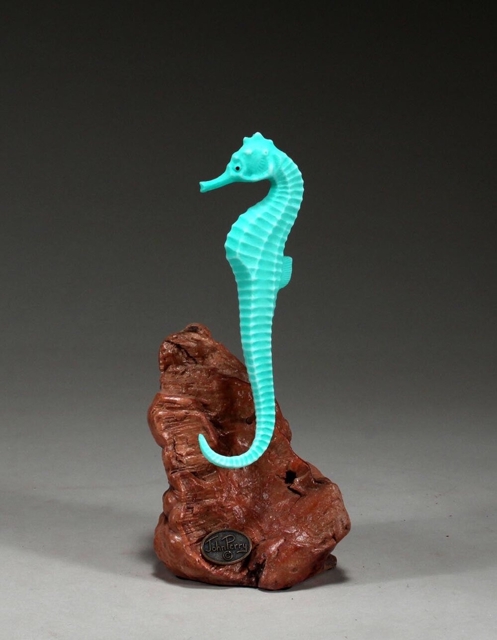 SEAHORSE PREGNANT--Male Sculpture Orange Direct from JOHN PERRY 7in NEW Figurine 