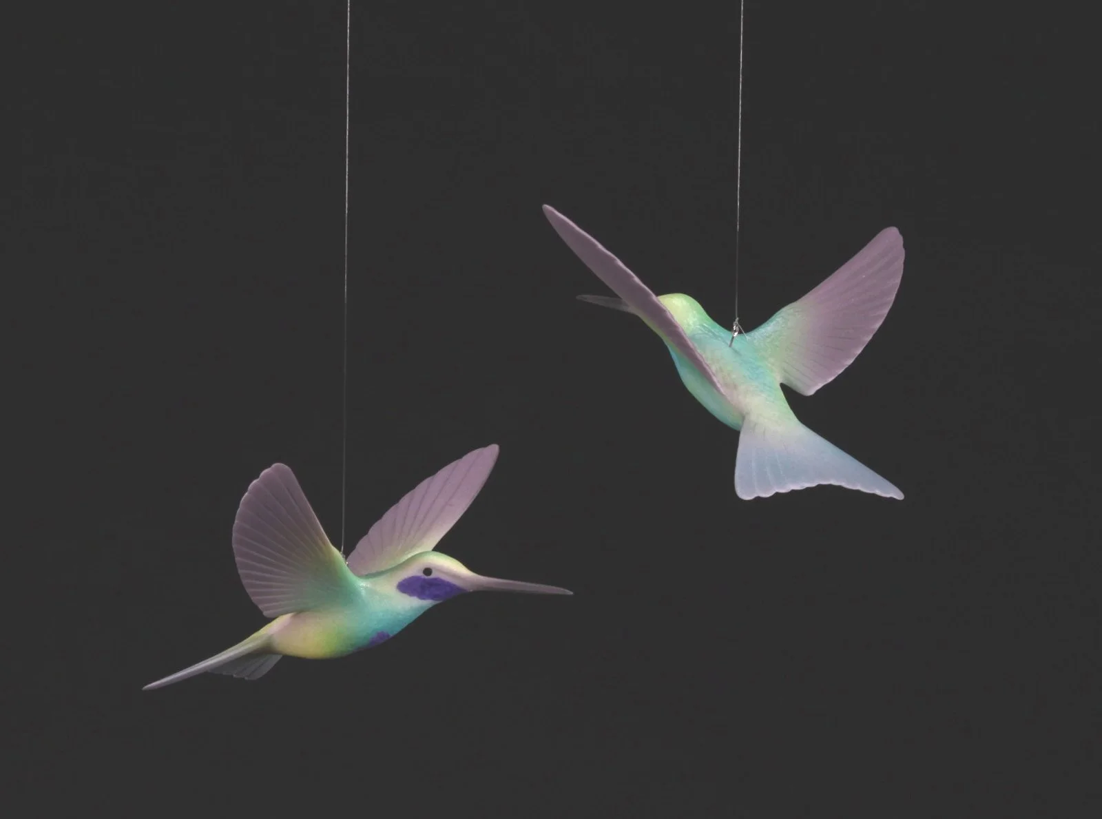 Violetear Hummingbird Duo Mobile Sculpture 5in Wingspan