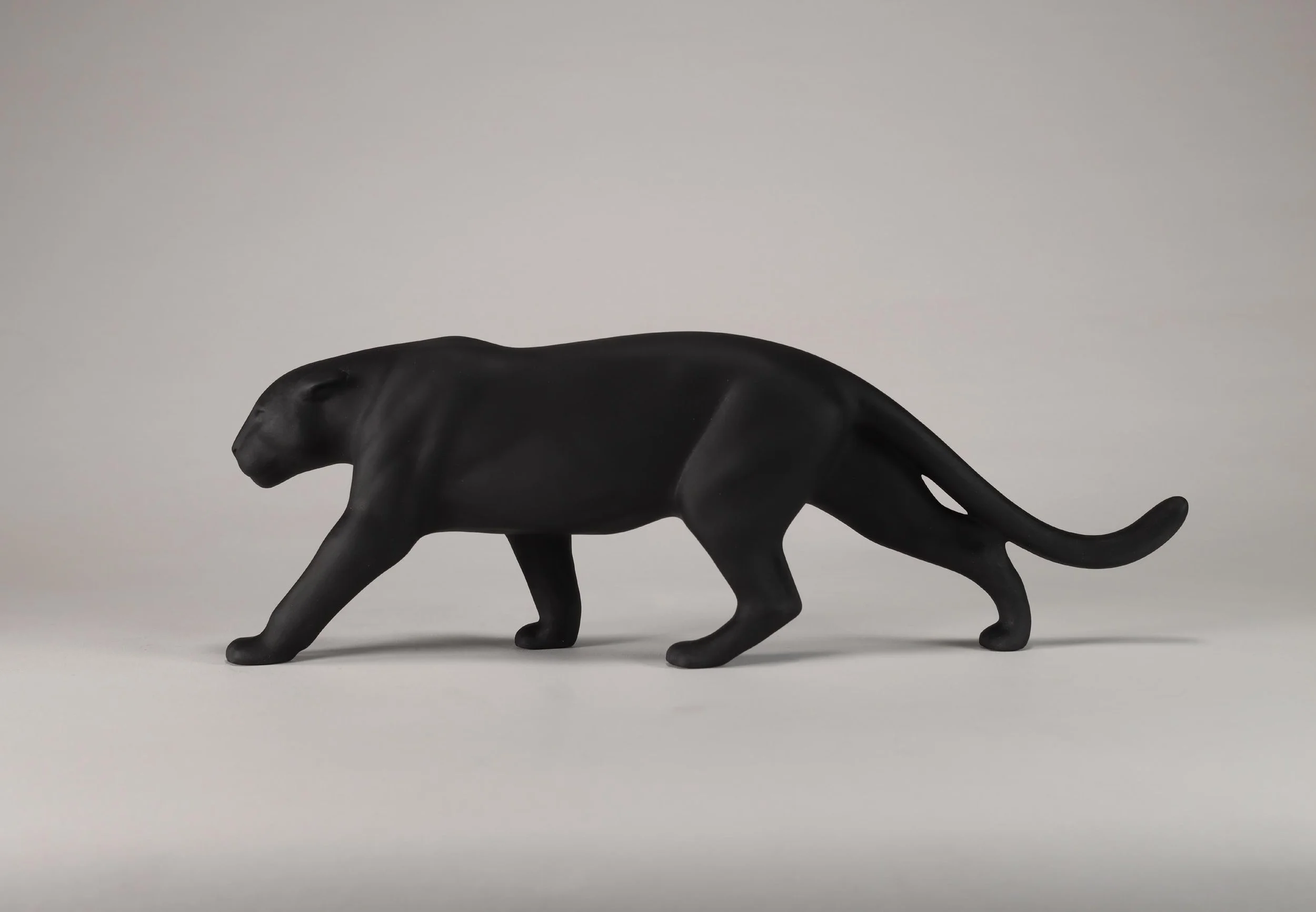 Black Panther/Jaguar Sculpture Airbrushed 12in Long (Free Standing)
