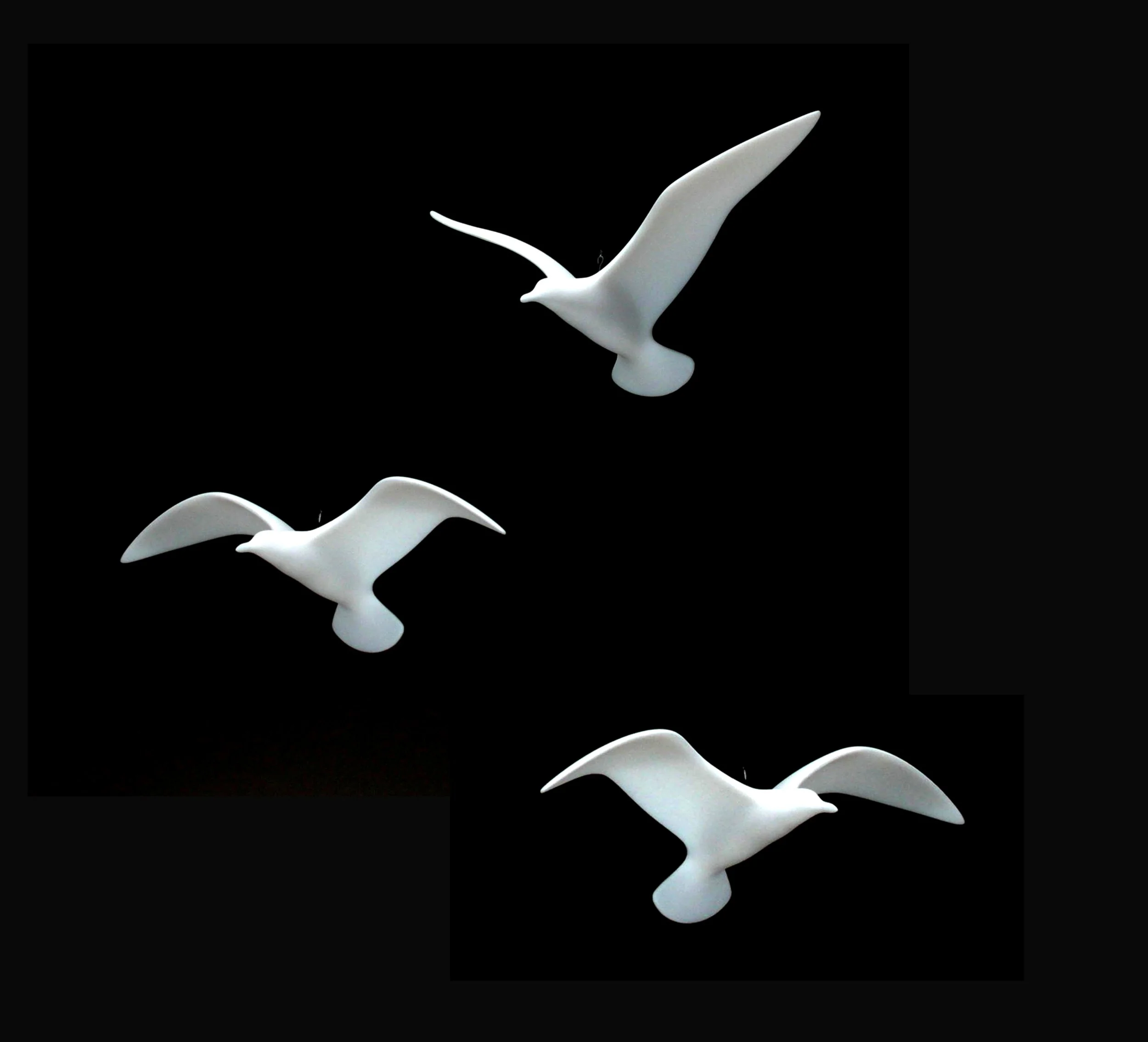 Seagull Mobile Trio Sculpture 9in Wingspan