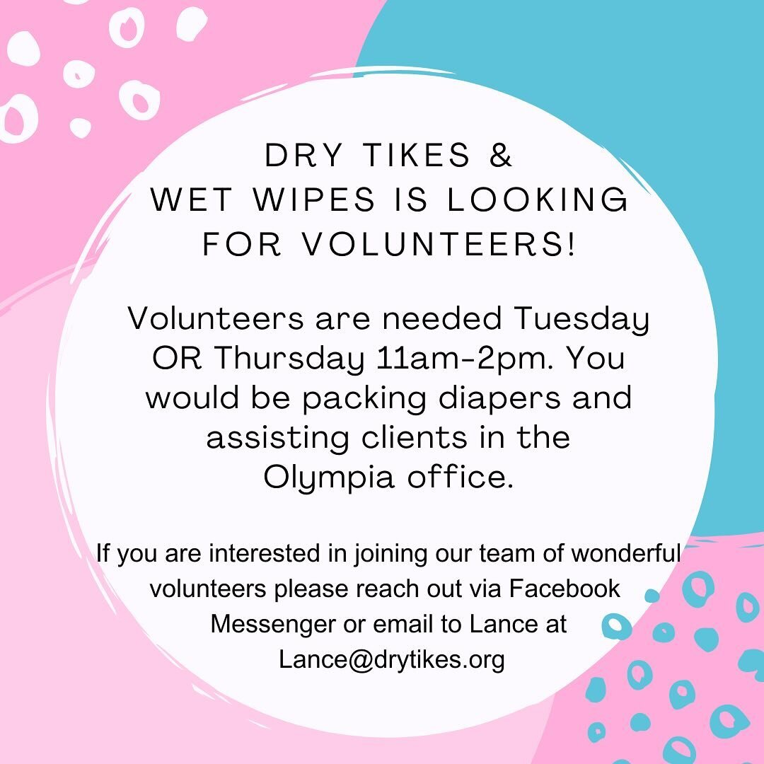 We are in need of volunteers in our Olympia office. Please reach out if you are available to join our team!