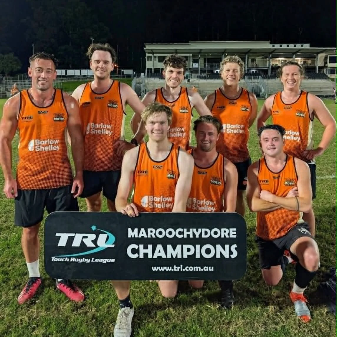 Barlow Shelley are proud sponsors of the TRL Champions The Moths!! Congratulations team! Barlow Shelley players Jayden, Frank &amp; Tim.