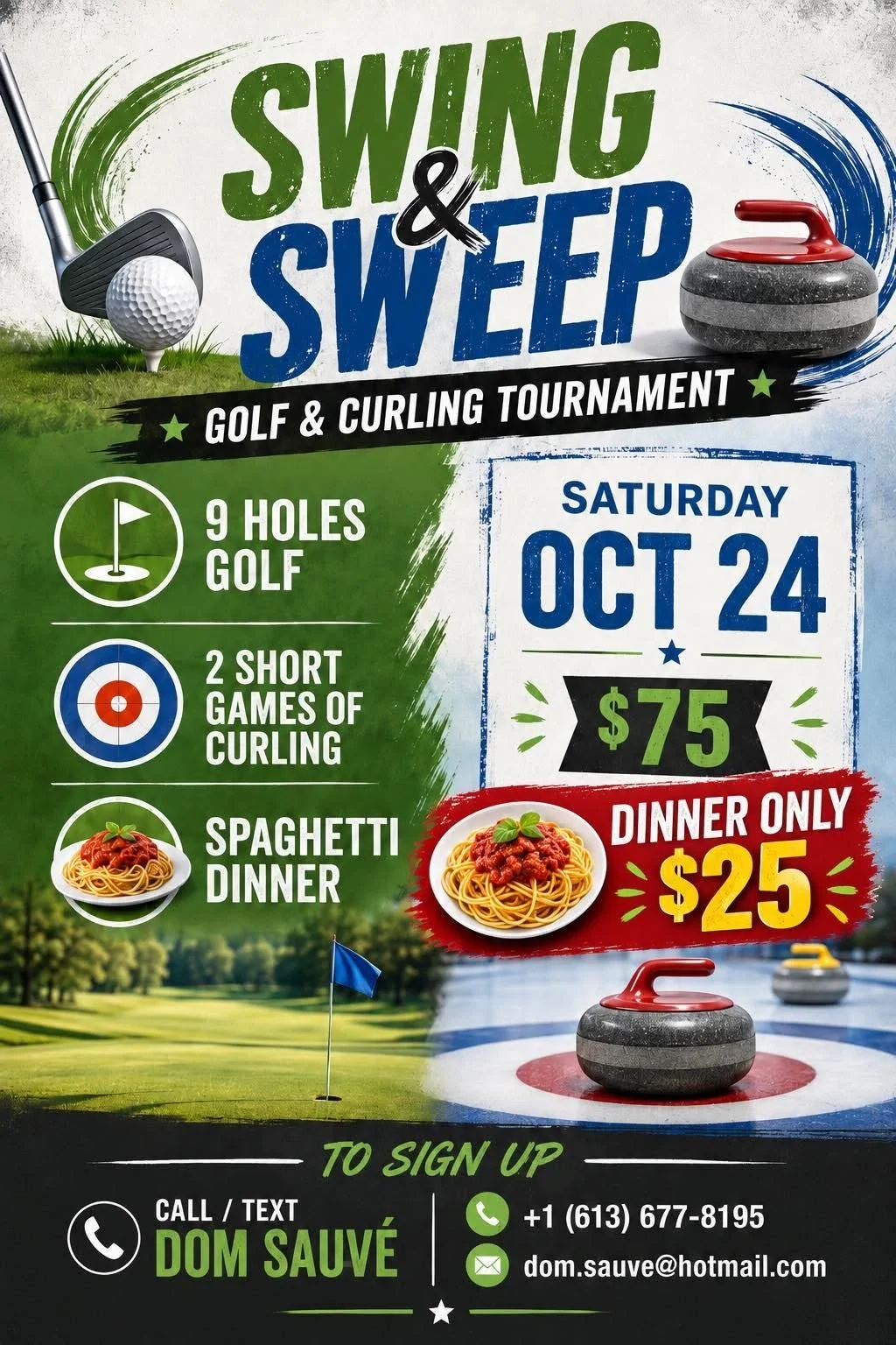 Swing and Sweep With Spaghetti Dinner