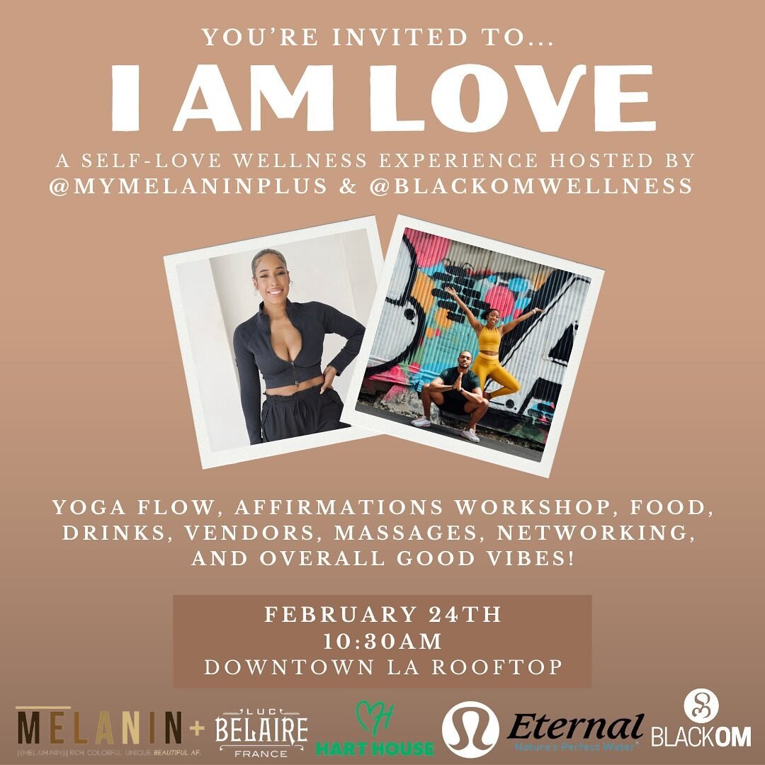 Happy Love Day! 🖤

Today we&rsquo;re excited to share that you&rsquo;re invited to &ldquo;I AM LOVE&rdquo;... an empowering rooftop wellness experience on February 24th!  Get ready for some movement, mindfulness, food, drinks, networking, and good v