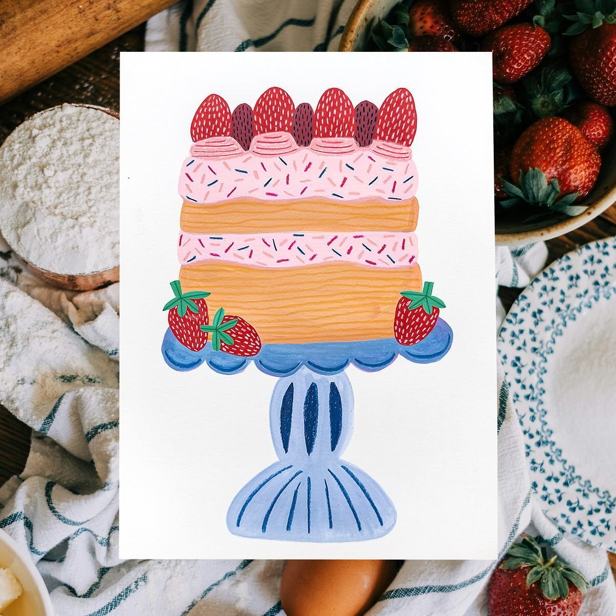 Sundays are for cake IMO 🍰

Background image from @unsplash 

#cake #sundayfunday #illustrationoftheday #theydrawandcook #artlicensing #greetingcard #foodart #freelanceillustrator #gouache #dailyillustration #illustratorsoninstagram