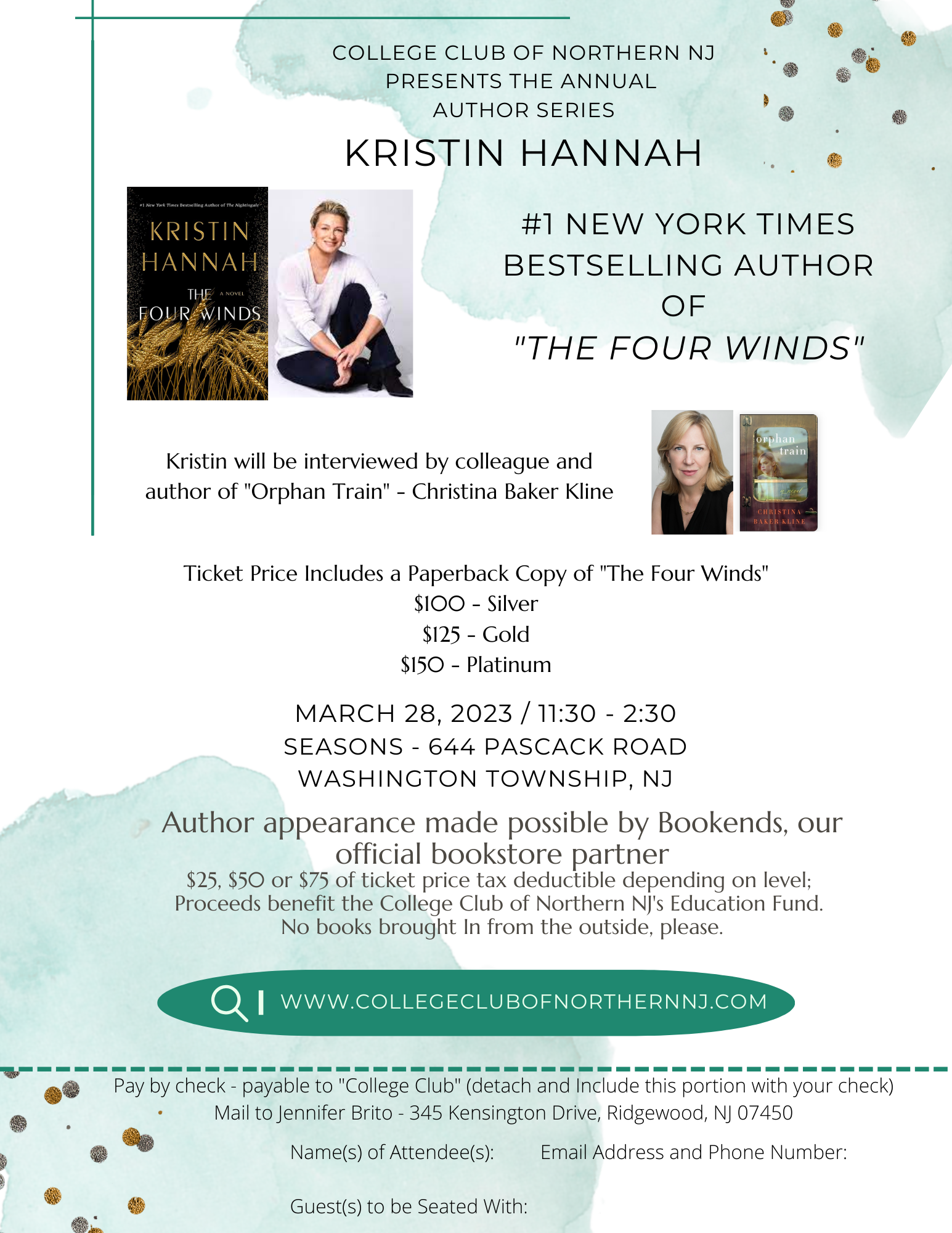 AUTHOR LUNCHEON FEATURING KRISTIN HANNAH AND CHRISTINA BAKER KLINE