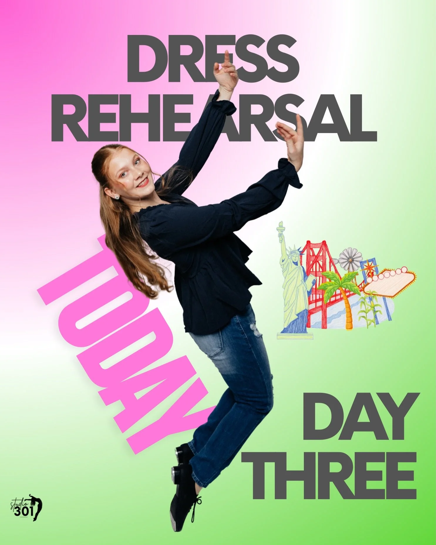 HAPPY DAY THREE!! Our oldest dancers come together this evening for one final dress rehearsal before our Showcase on Saturday!! ⭐️💓 See you at the studio soon!