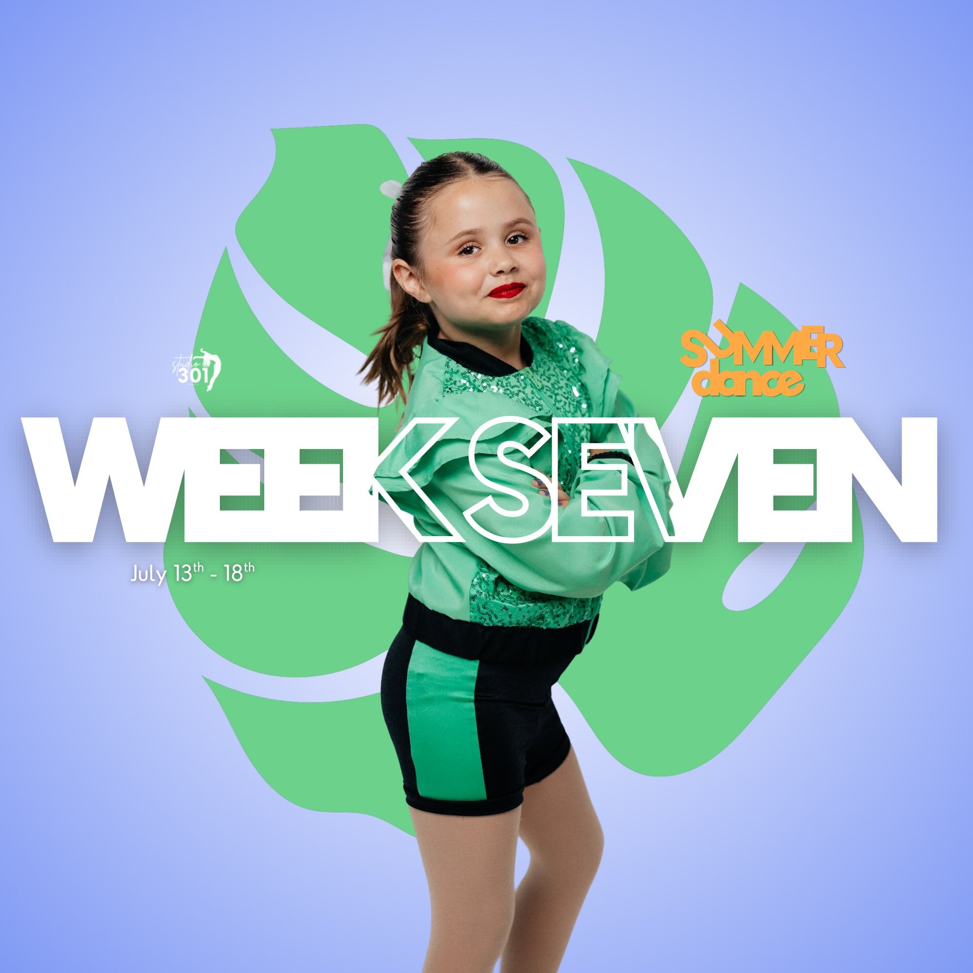 Only two more weeks left!! Join us for Week 7 of drop-in and glow-up classes! ☀️