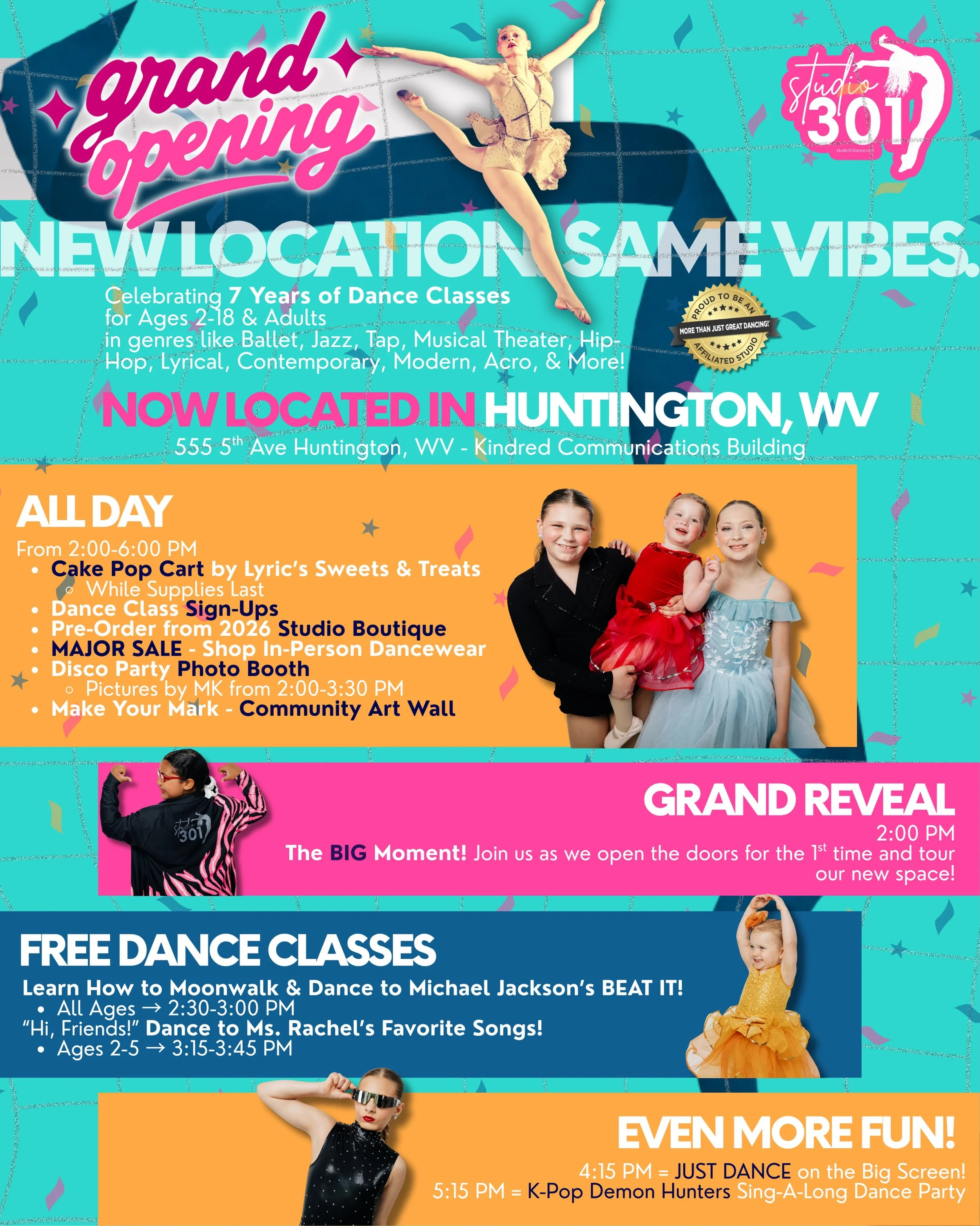 🥳 The Lineup is HERE! Get ready for our BIG REVEAL at the Grand Opening of our 🌟NEW LOCATION🌟 in Huntington, WV! ➡️ Saturday 2-6 PM &rarr; You won&rsquo;t want to miss this!

🩷 We have packed this day with TONS of excitement, reflecting all the e