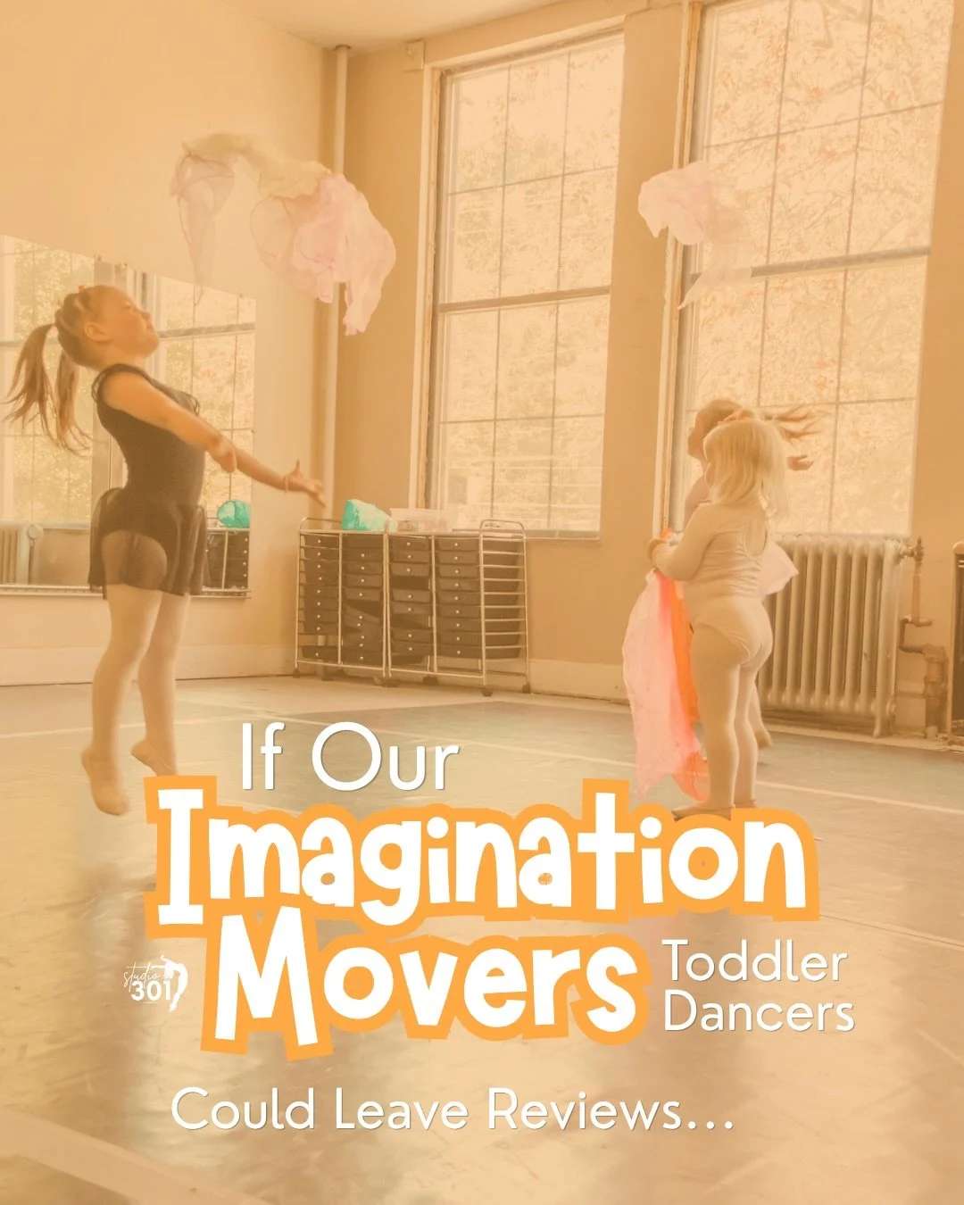 ⭐️⭐️⭐️⭐️⭐️ &ldquo;I fell down on the floor on purpose 5 times and the teacher didn&rsquo;t even get mad. 10/10 experience.&rdquo; &ndash; Tiny Dancer, probably 🤣

Imagination Movers dance classes are the heart of what we do at Studio 301. With speci